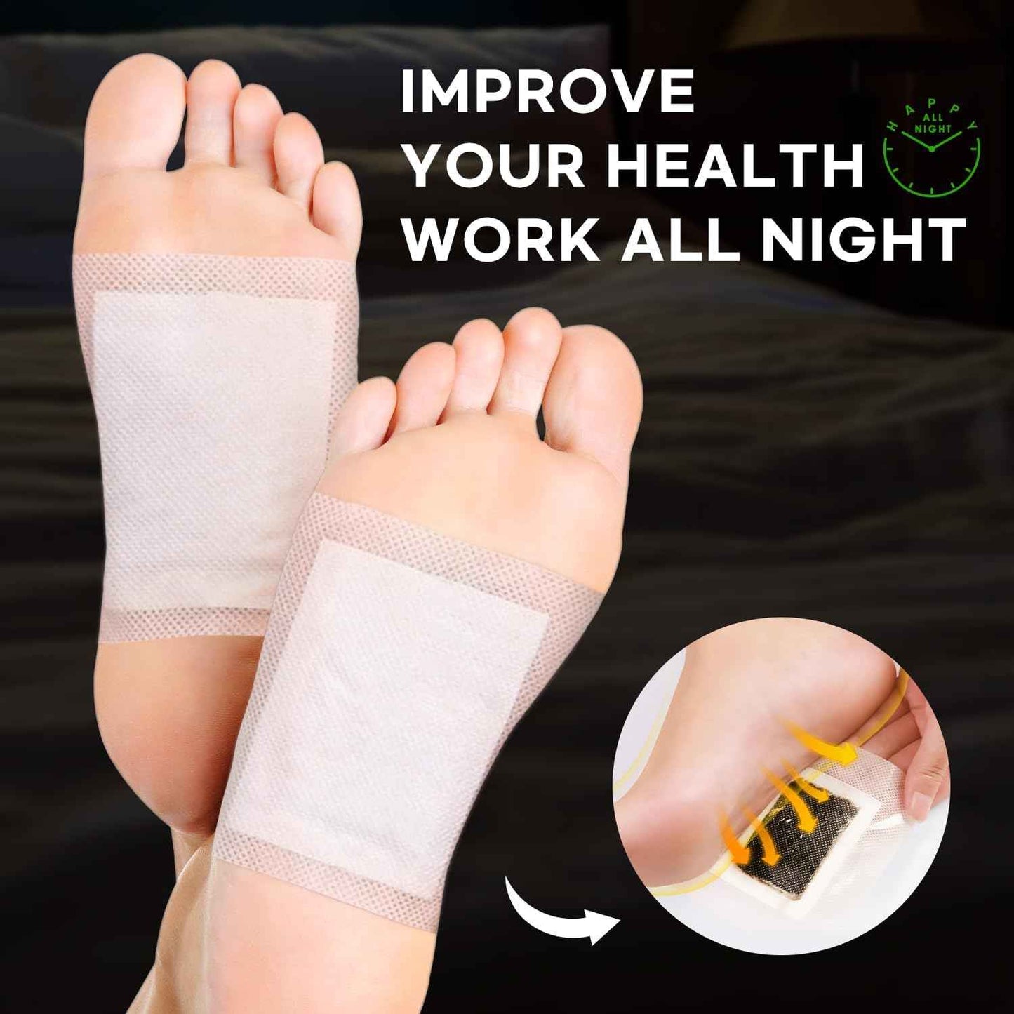 Rantherm Deep Cleansing Foot Pads: Bamboo Wood Ginger Foot Patches for Promoting Daily Relaxation and Sleeping 30 Packs
