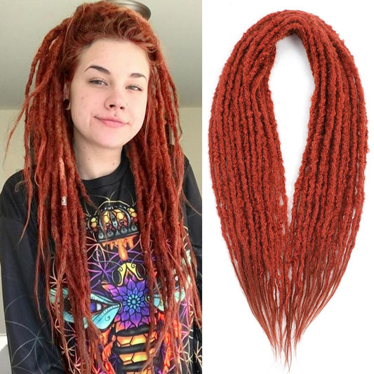 BUFENGSUN Textured Dreadlock Synthetic Double Ended Dreadlock Extensions with Texture 20inches 10 Strands Thin Soft DE Dreadlocks Extensions for Women (10 Strands, 27/613)