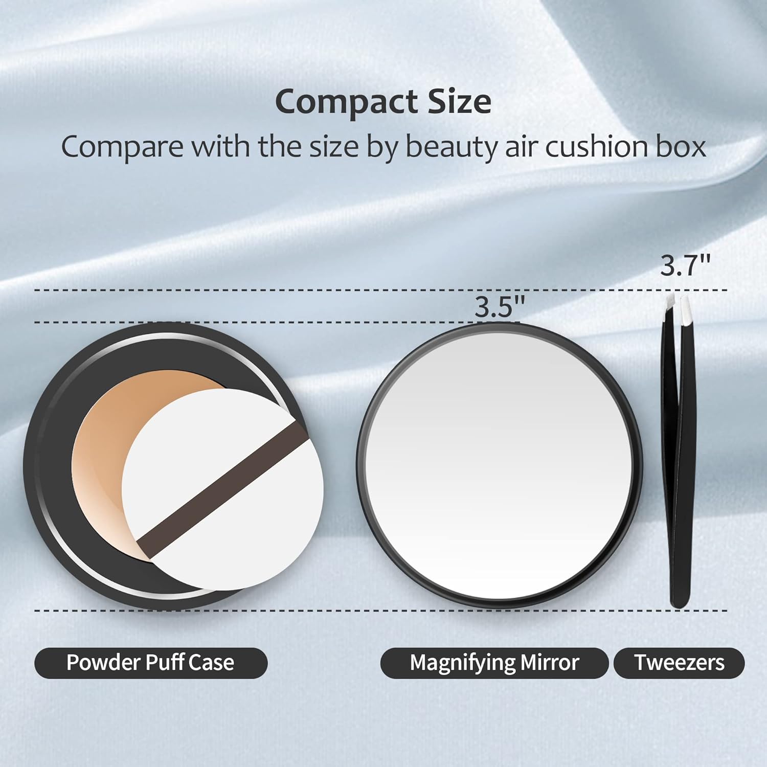 MIYADIVA 40X Magnifying Mirror, 3.5 Inch Round Compact Mirror with Suction Cup, Stainless Steel Tweezers, Perfect for Makeup, Eyebrows, Beards, Travel