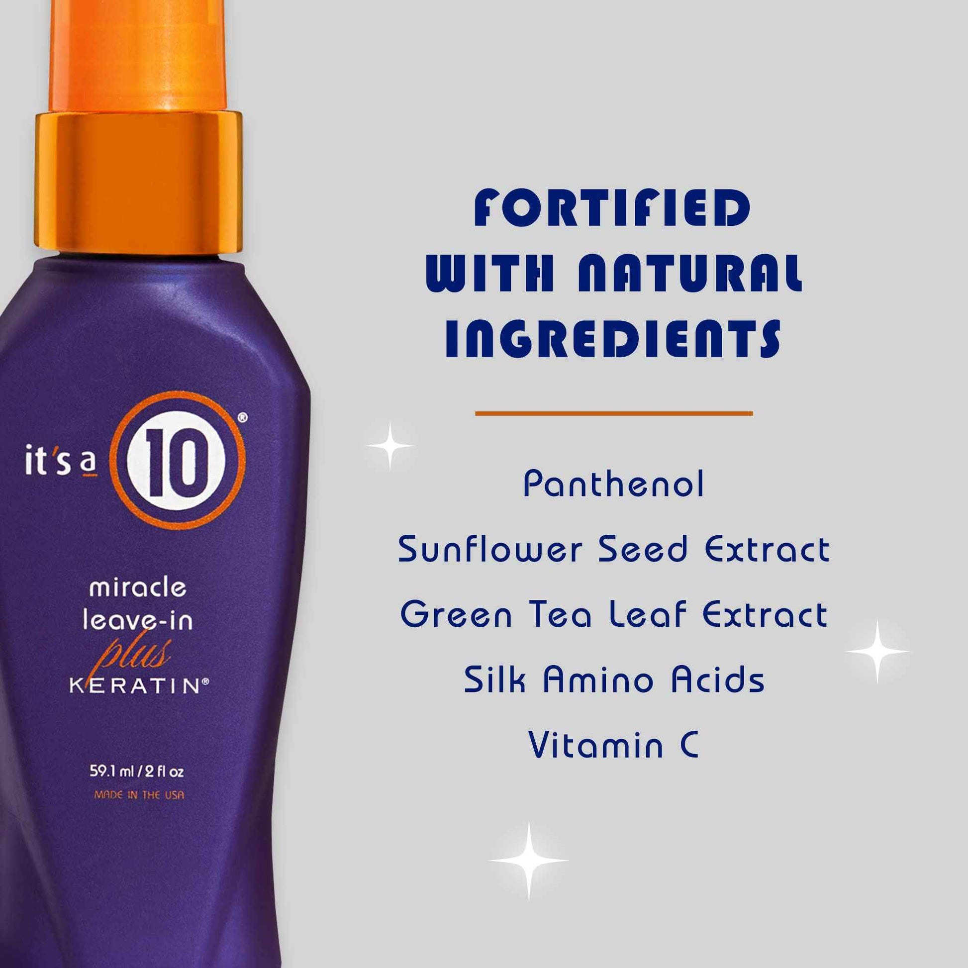 Its A 10 + Keratin Mir Le Size 2z Its A 10 + Miracle Leave-In Plus Keratin, 2 Fl. Oz (Pack of 3)