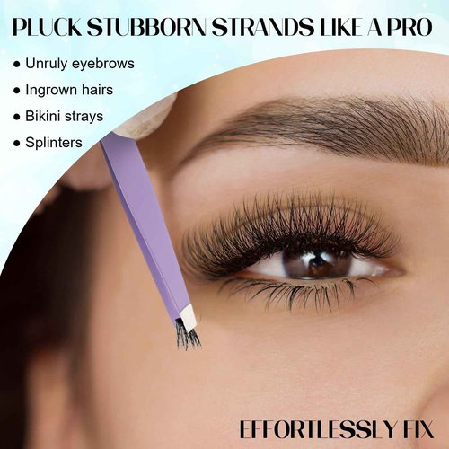 60Pcs Slanted Eyebrow Tweezers for Women Men, Stainless Steel Tweezers Bulk Professional High Precise Tweezer for Ingrown Hair Removal Plucking Blackheadl(Multicolor)