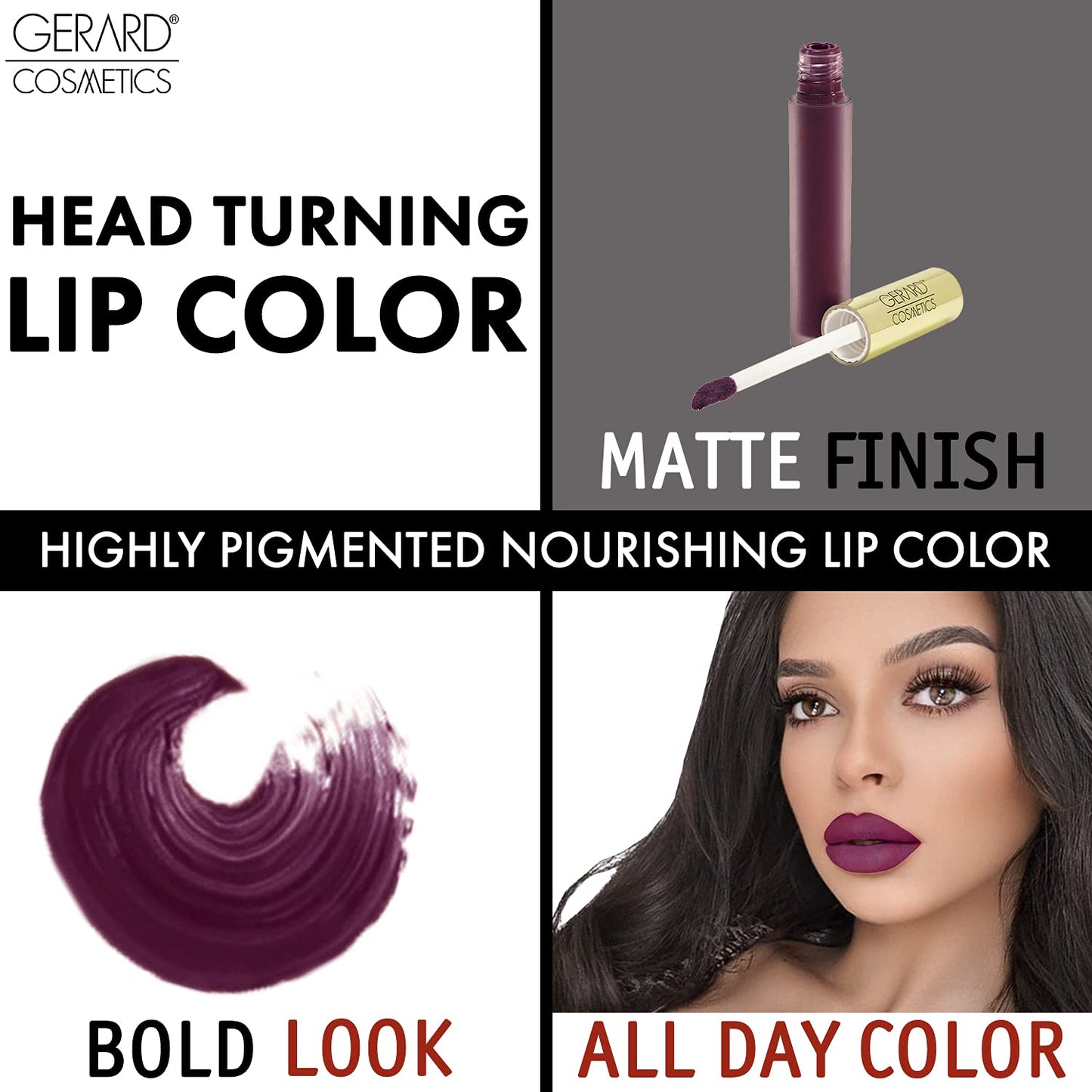 Gerard Cosmetics HydraMatte Liquid Lipstick Wine Down | Wine Lipstick with Matte Finish | Long Lasting and Non-Drying | Super Pigmented Fully Opaque Lip Color