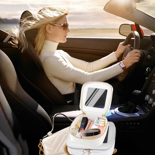 ELIZAHOME Small Makeup Bag, Travel Toiletry Bag, Mini Double-Sided Clear Waterproof Cosmetic Bag Organizer，Car Essentials for Women (Mini-Black)