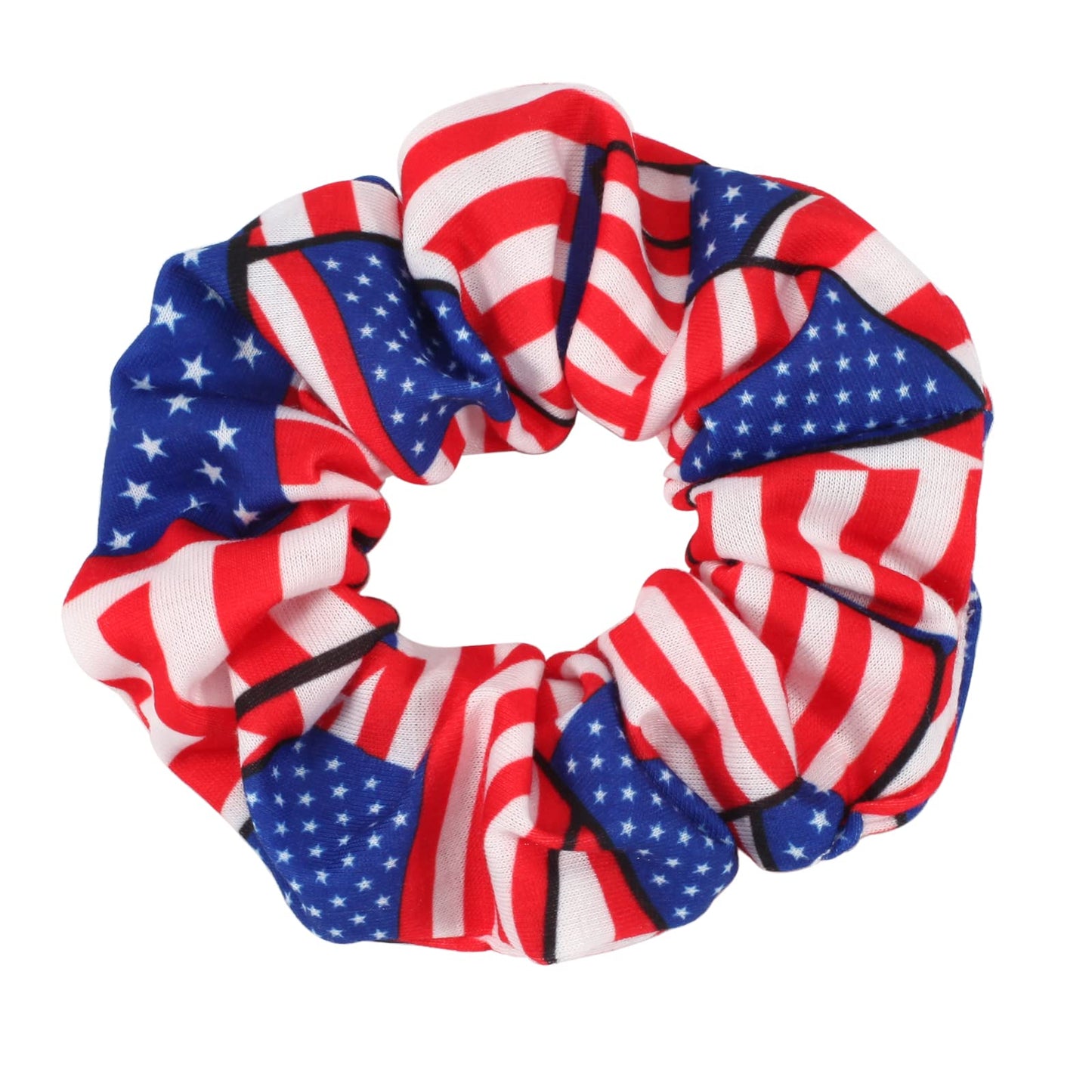 4Pcs Patriotic 4th of July Hair Accessories: American Flag Hair Bands, Hair Ties, Hair Ropes, Independence Scrunchies for National Celebrations