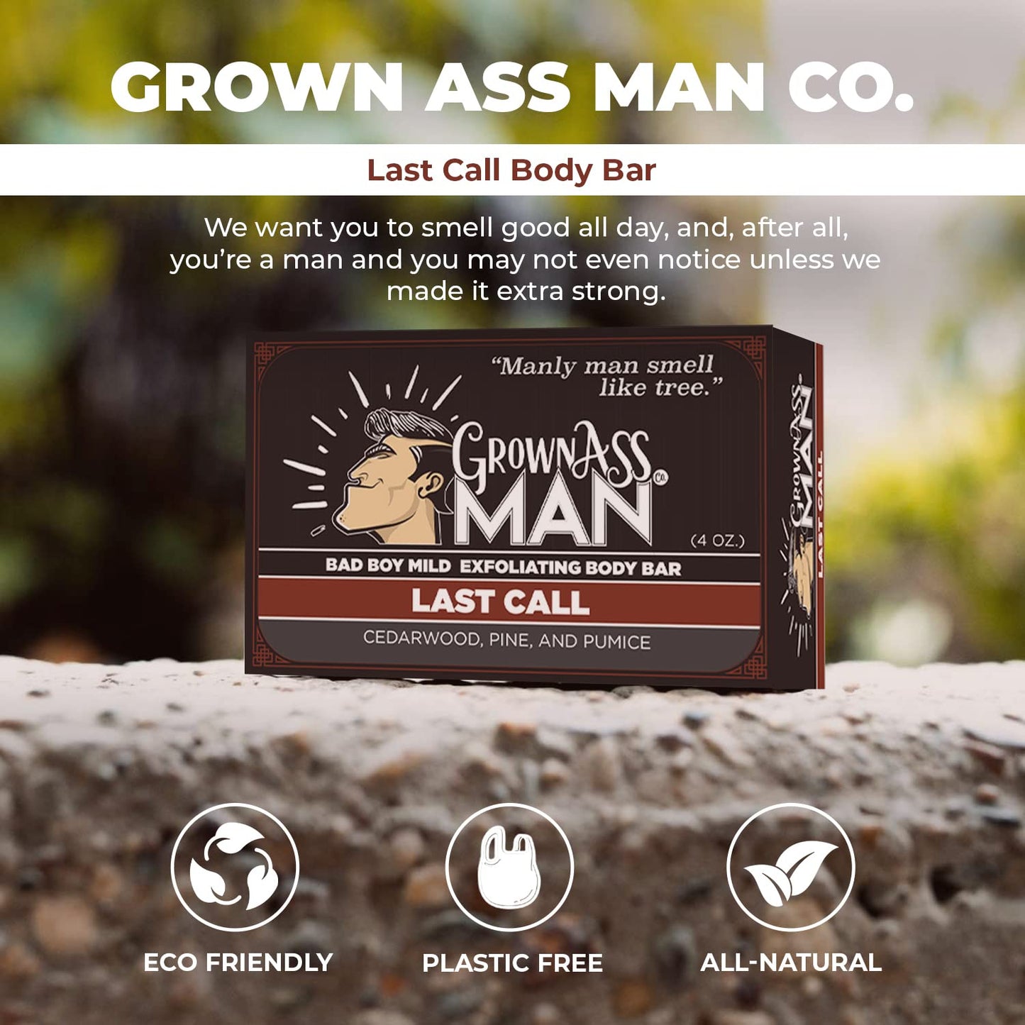 Grown Ass Man Co. Body Bars (Last Call (Mild Exfoliant), 3-Pack)