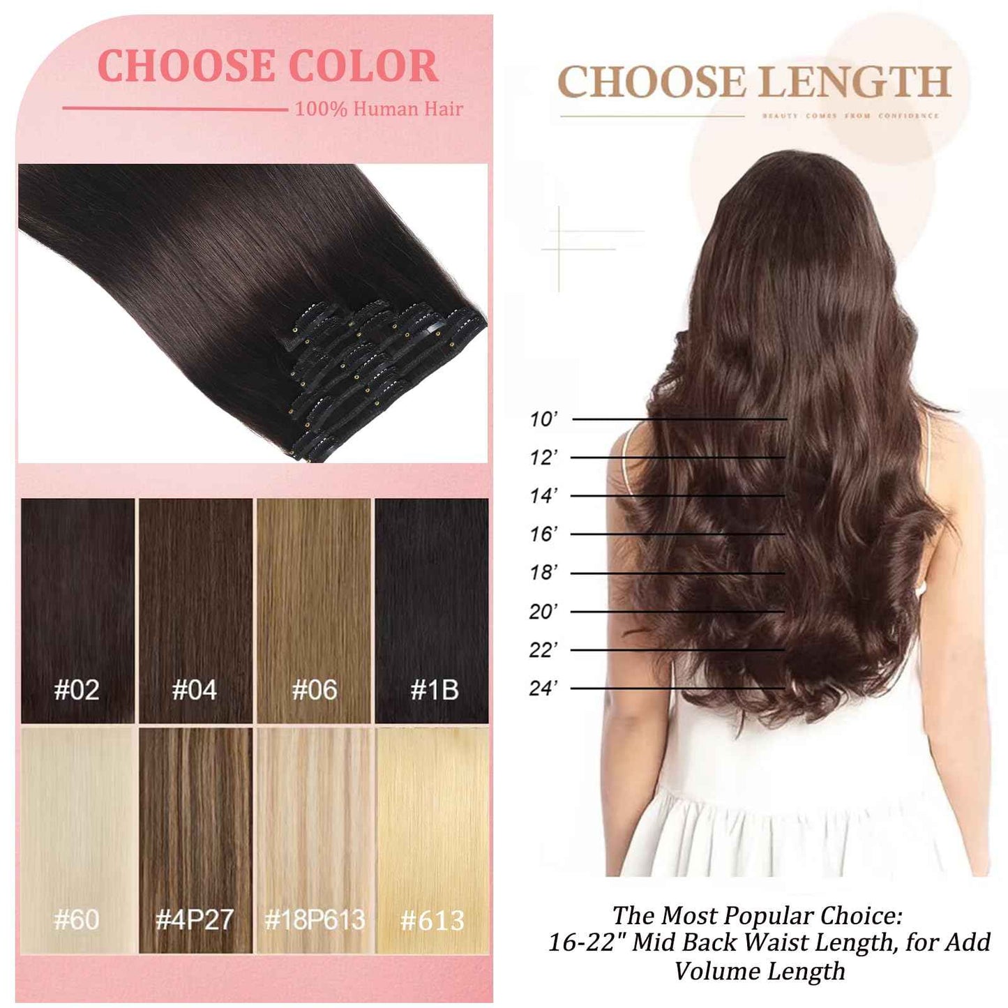 Clip in Hair Extensions Real Human Hair Clip in Extensions for Women Seamless Invisible Dark Brown Natural Remy 100% Human Clips ins Extension 8pcs Double Weft 16 inch 3.2oz/90g