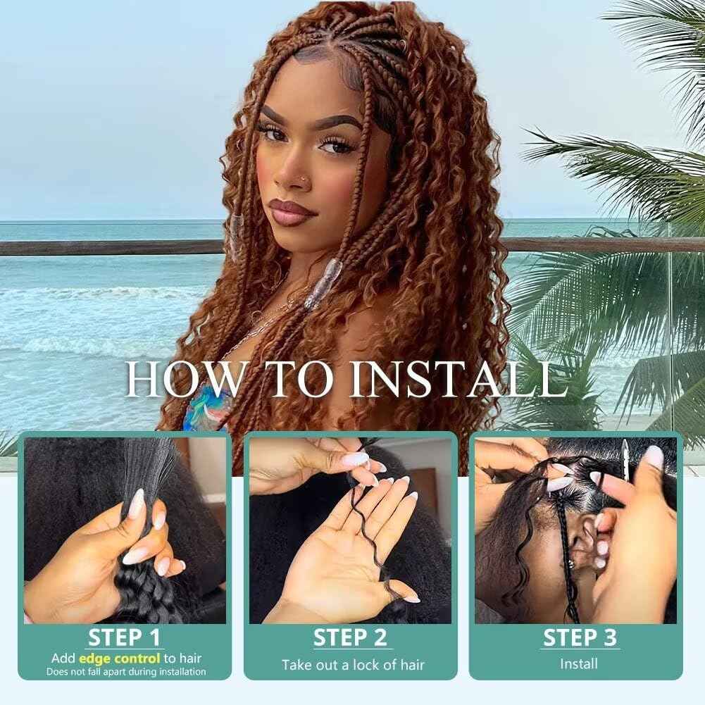 16 Inch 100g Deep Wave Human Braiding Hair 2 Bundles/Pack Deep Curly Bulk Human Braiding Hair for Boho Braids Color 30# No Weft 100% Human Brown Braiding Hair Extensions for Micro Braiding