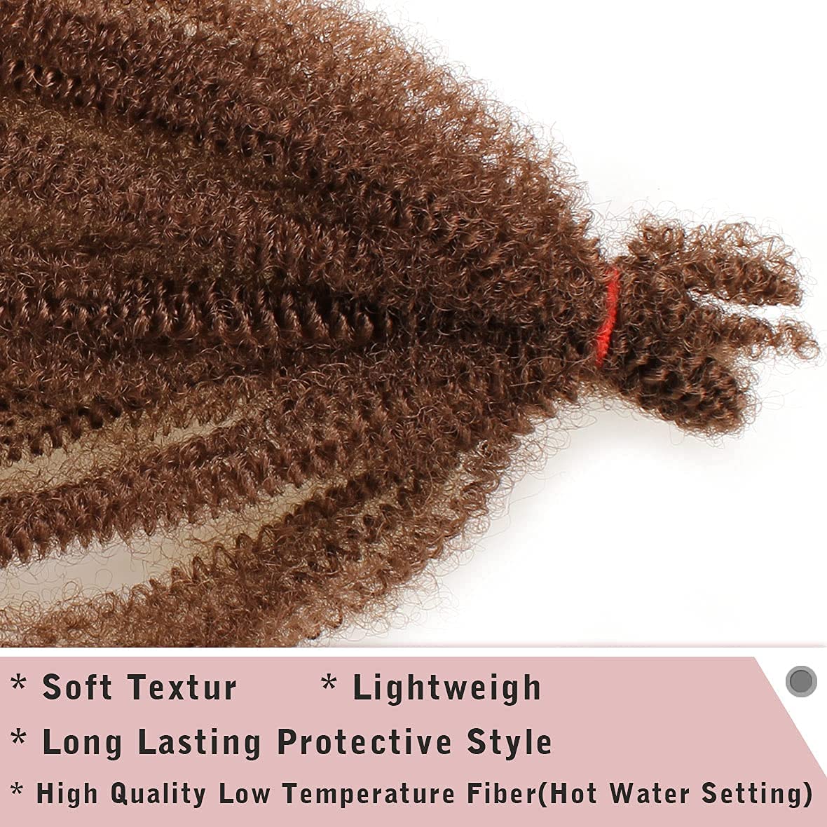 16 Inch Soft Springy Afro Twist Braiding Hair 3 Packs Pre Fluffed Wrapping Hair For Distressed Faux Locs Honey Brown Marley Twist Crochet Braiding Hair Synthetic Extension For Women（8Strands/Pack,30#）