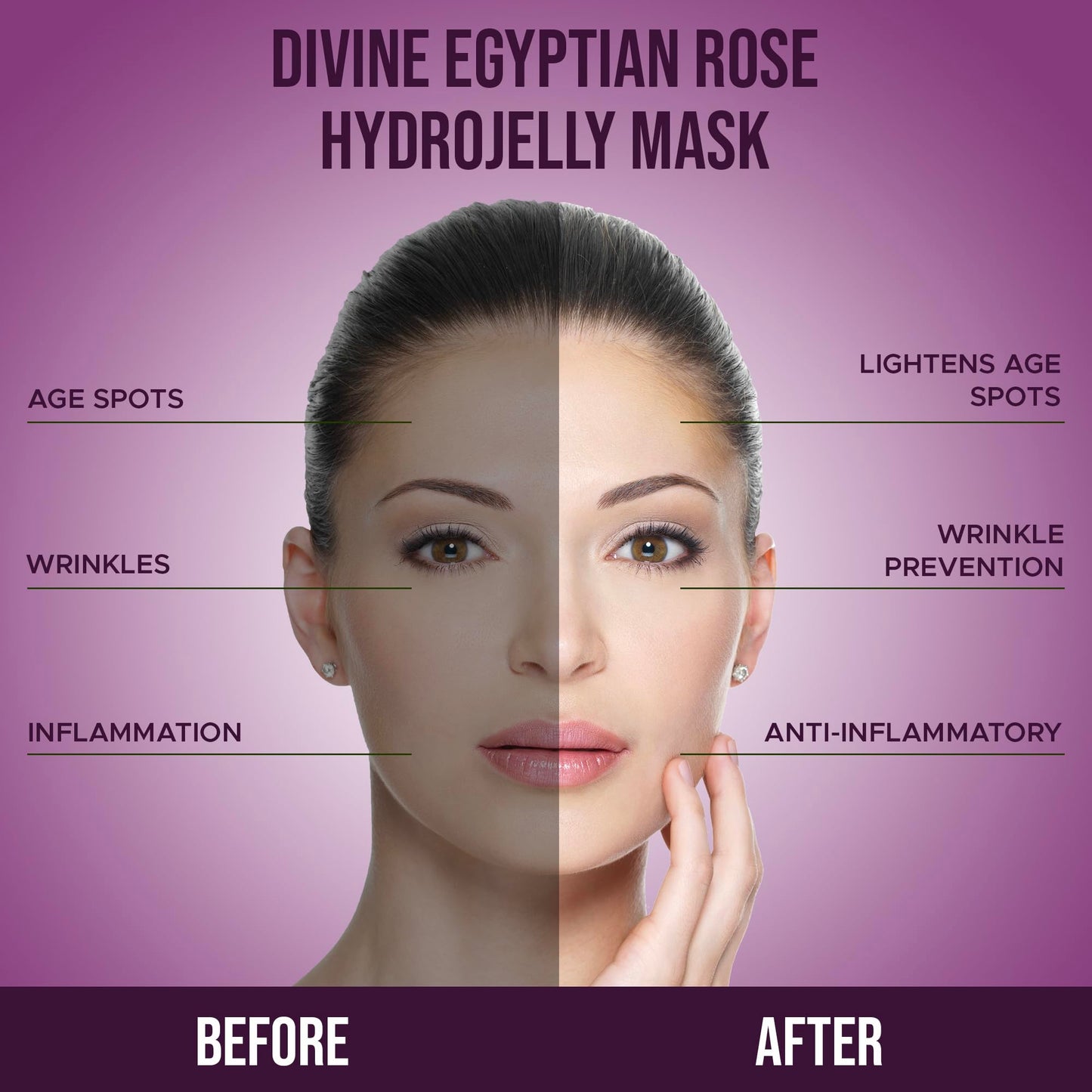 Divine Egyptian Rose Jelly Mask - Professional Pack Peel Off Facial Mask - Reduce Dark Spot - Natural Herbal Extracts - Skin Brightening & Hydrating - Anti-Aging For All Skin Types - 30 Fl Oz