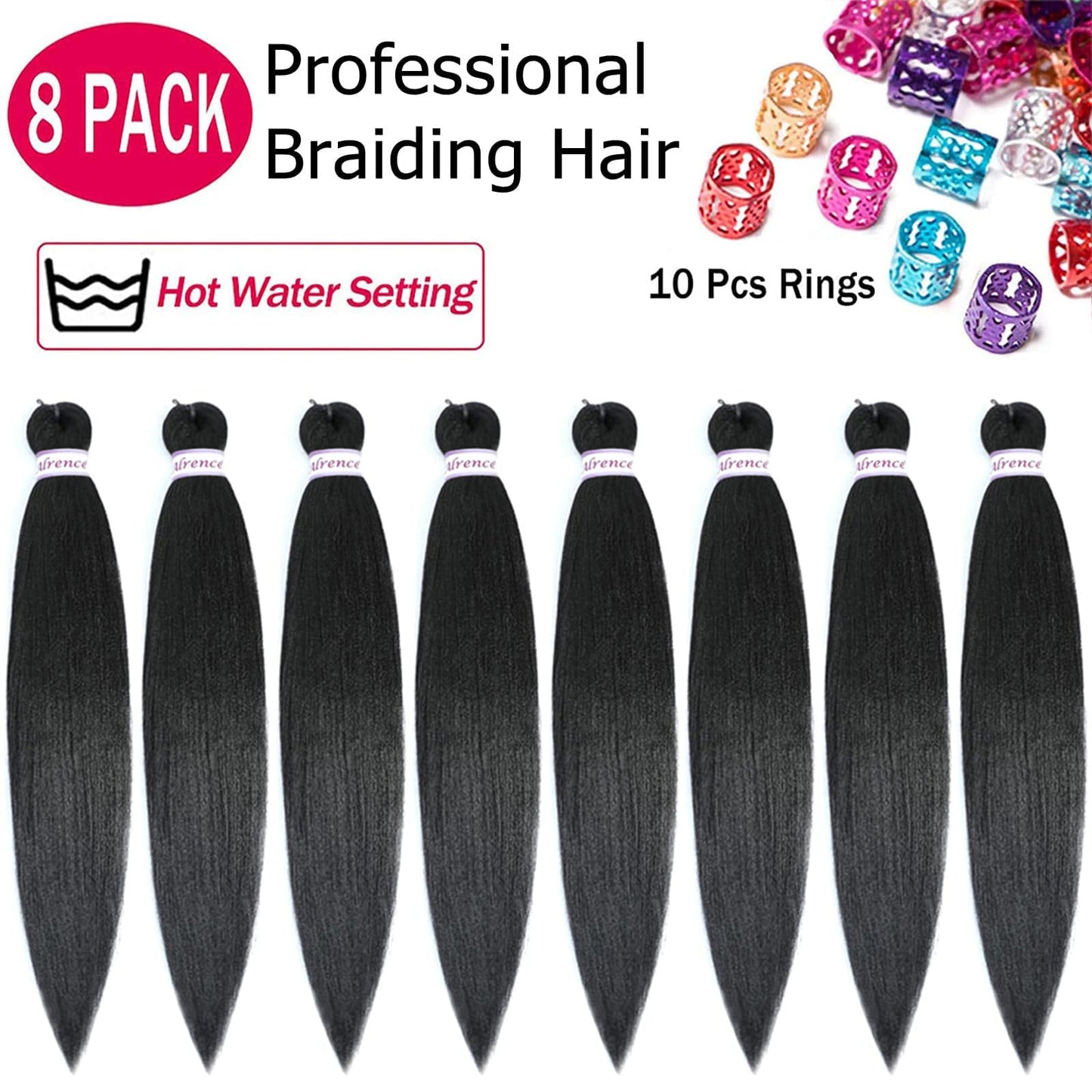 Alrence Pre Stretched Braiding Hair Long Braid 30 Inch 8 Packs Braiding Hair Extensions Professional Synthetic Fiber Crochet Twist Braids