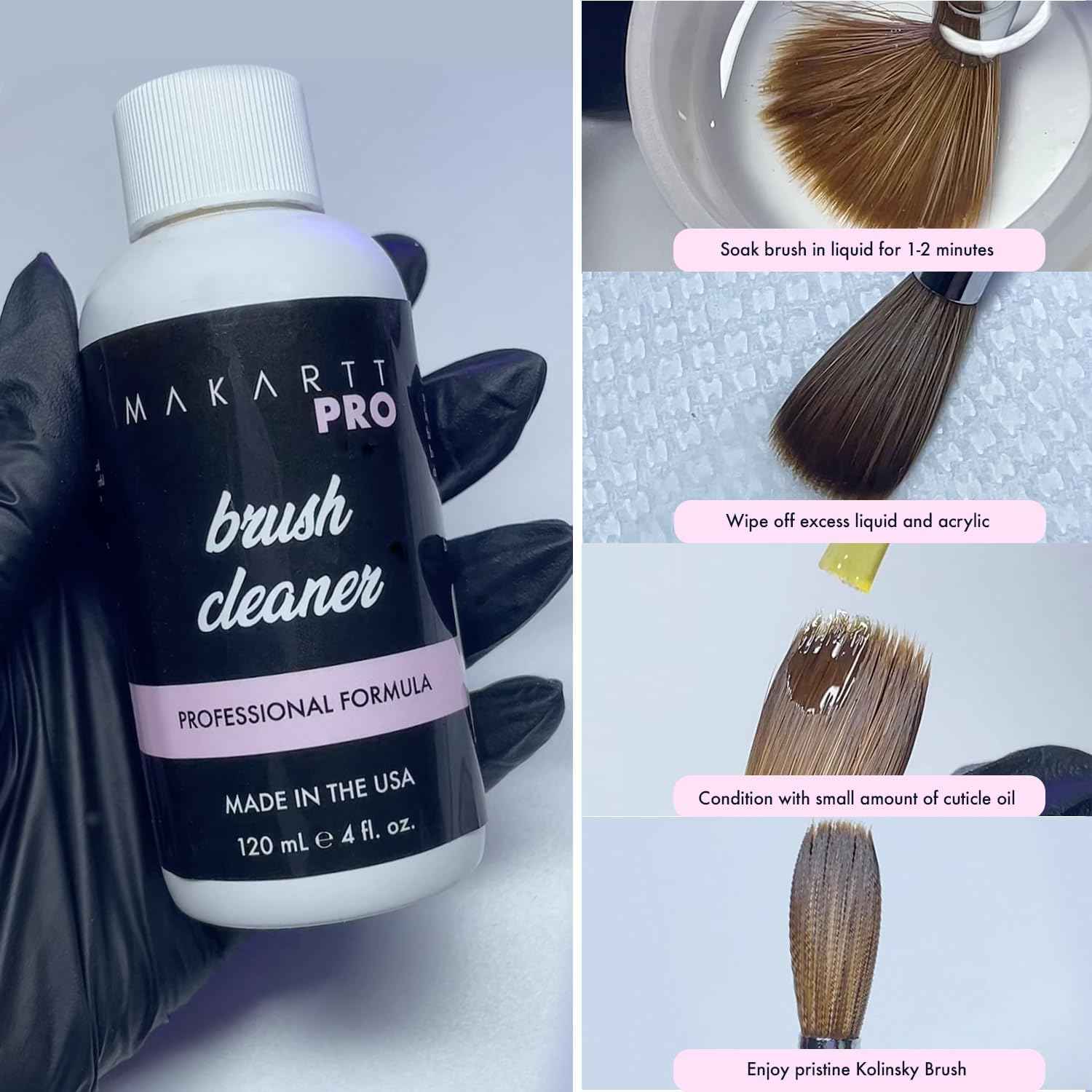 MakarttPro Premium Pure 100% Kolinsky Acrylic Nail Brush with Monomer and Acetone Resistant Handle, Pure Kolinsky Hair & Anti-Clogging Properties - Durable, Professional Quality, Size #12