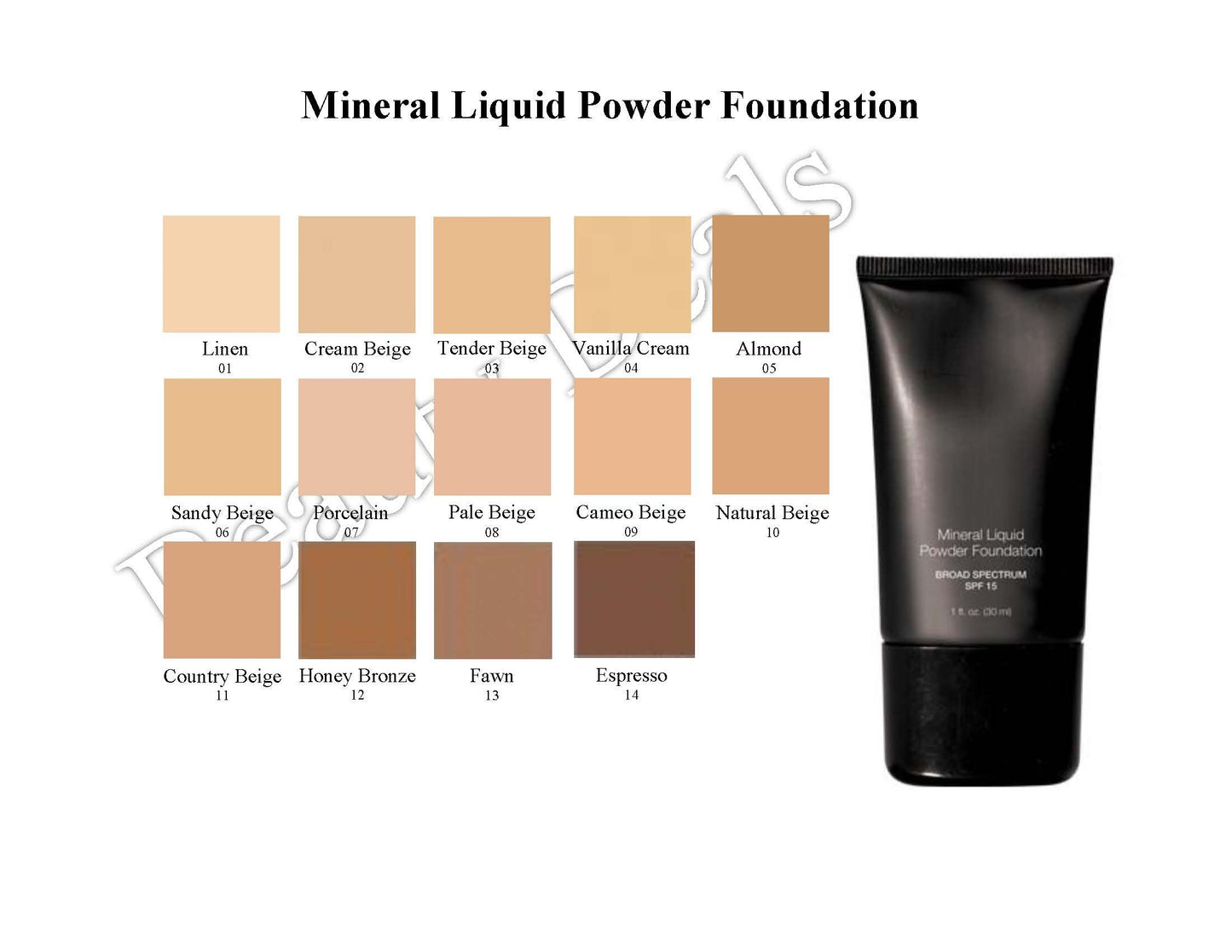 Beauty Deals Mineral Liquid Powder Foundation Broad Spectrum SPF 15 (Linen)