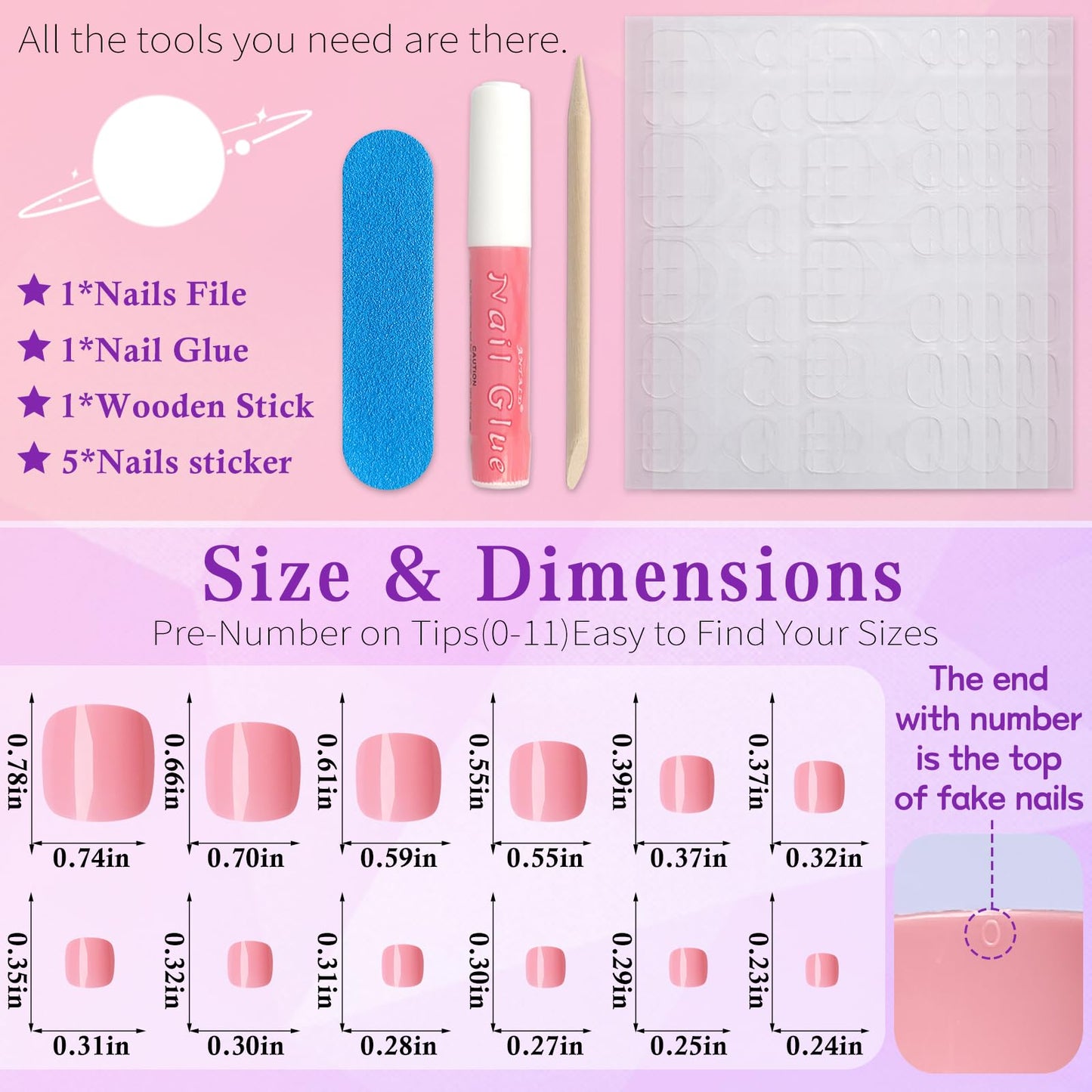 Lifextol 240pc Press on Toenails for Women Toe Press on Nails Short Fake Toe Nails Press ons with Glue&Adhesive Tabs, Acrylic Toe Nail Tips False Toenail Press ons Artificial Fake Toenails-Pink