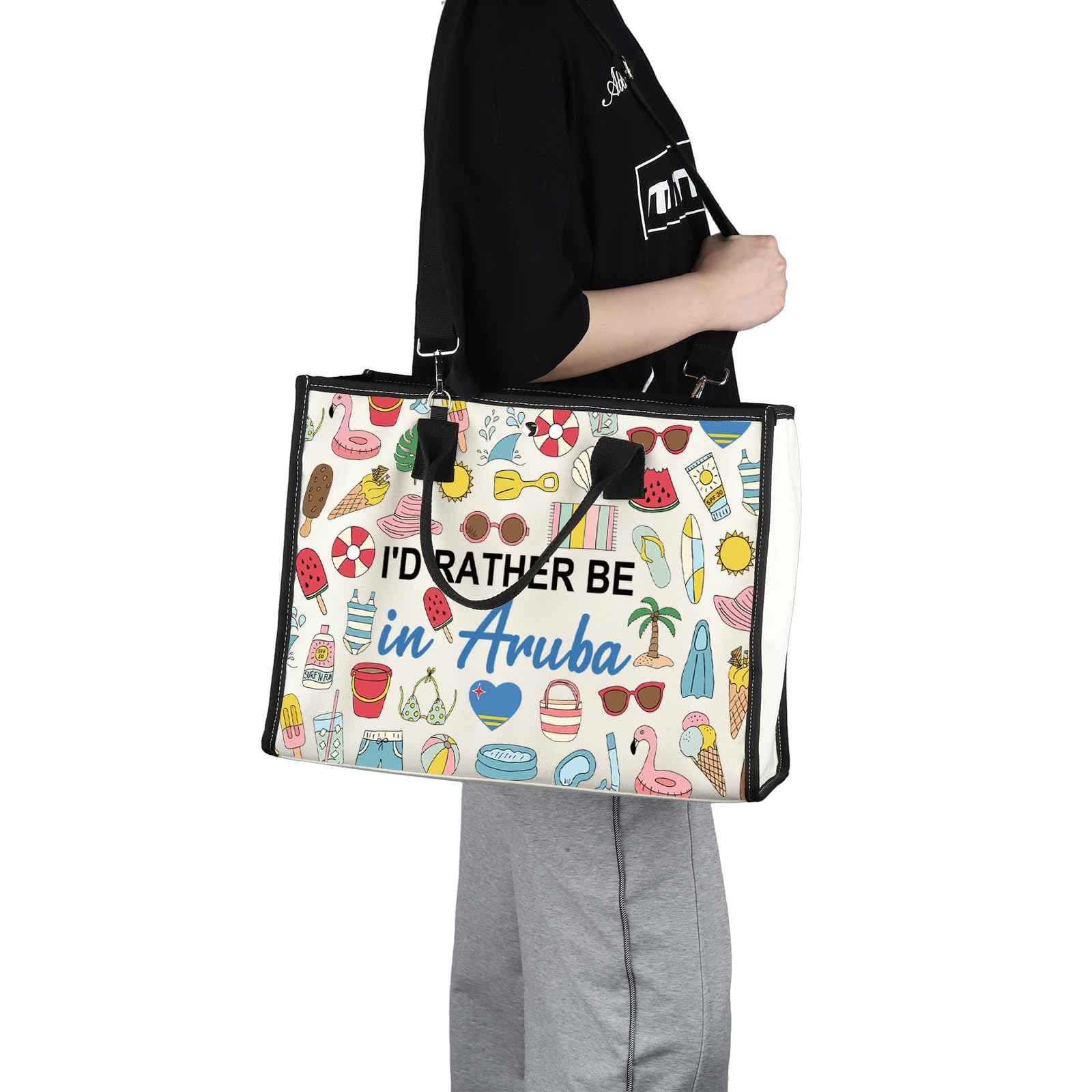 G2TUP Aruba Lover Gift I'd Rather Be in Aruba Makeup Bag Aruba Trip Cosmetic Bag Aruba Souvenirs Gift Aruba Travel Gift (Be in Aruba TT)