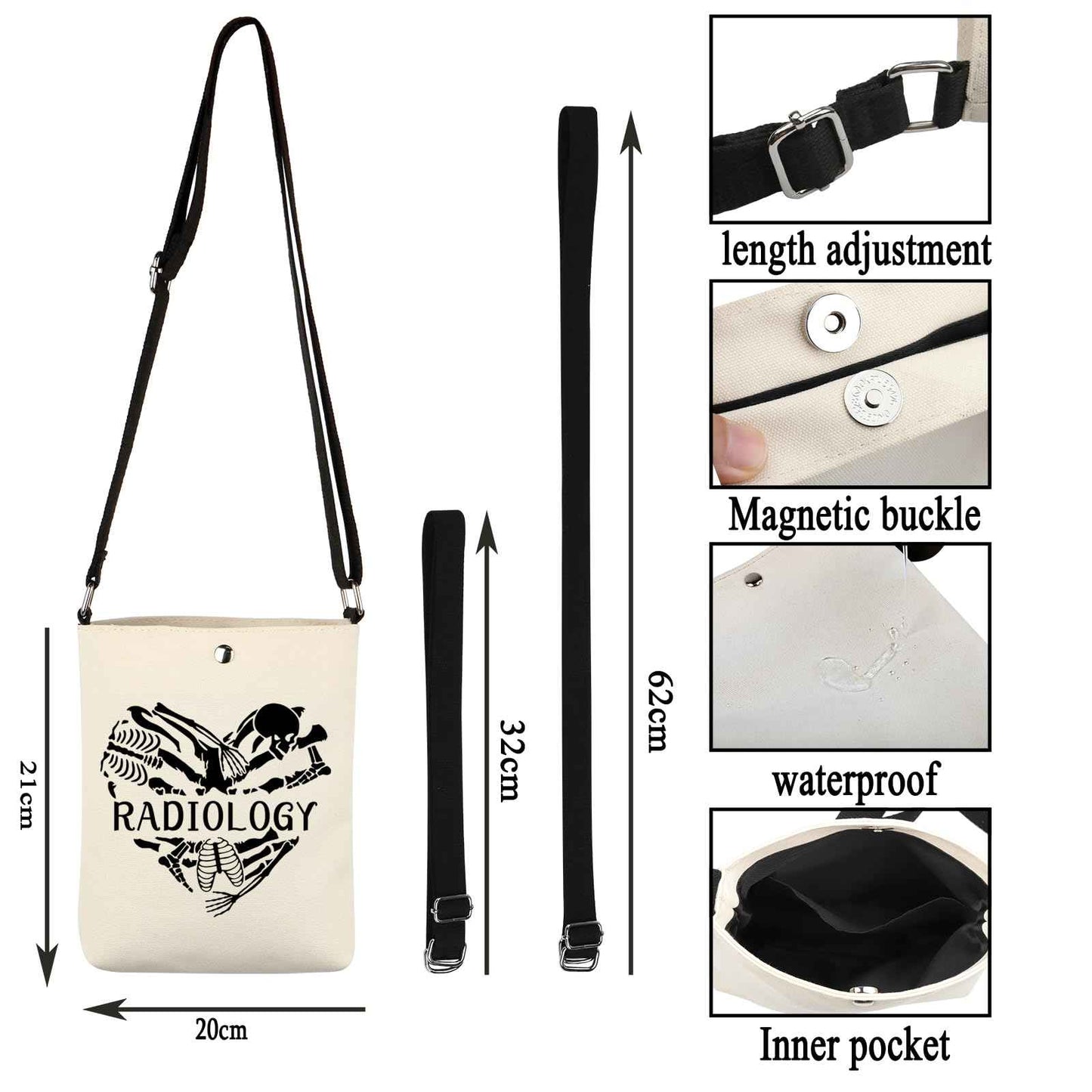 G2TUP Technician Radiologist Gift Heart Radiology Makeup Bag X-Ray Tech Cosmetic Bag Radiology Graduation Gift Future X Ray Technician Travel Bag (Heart Radiology -X)