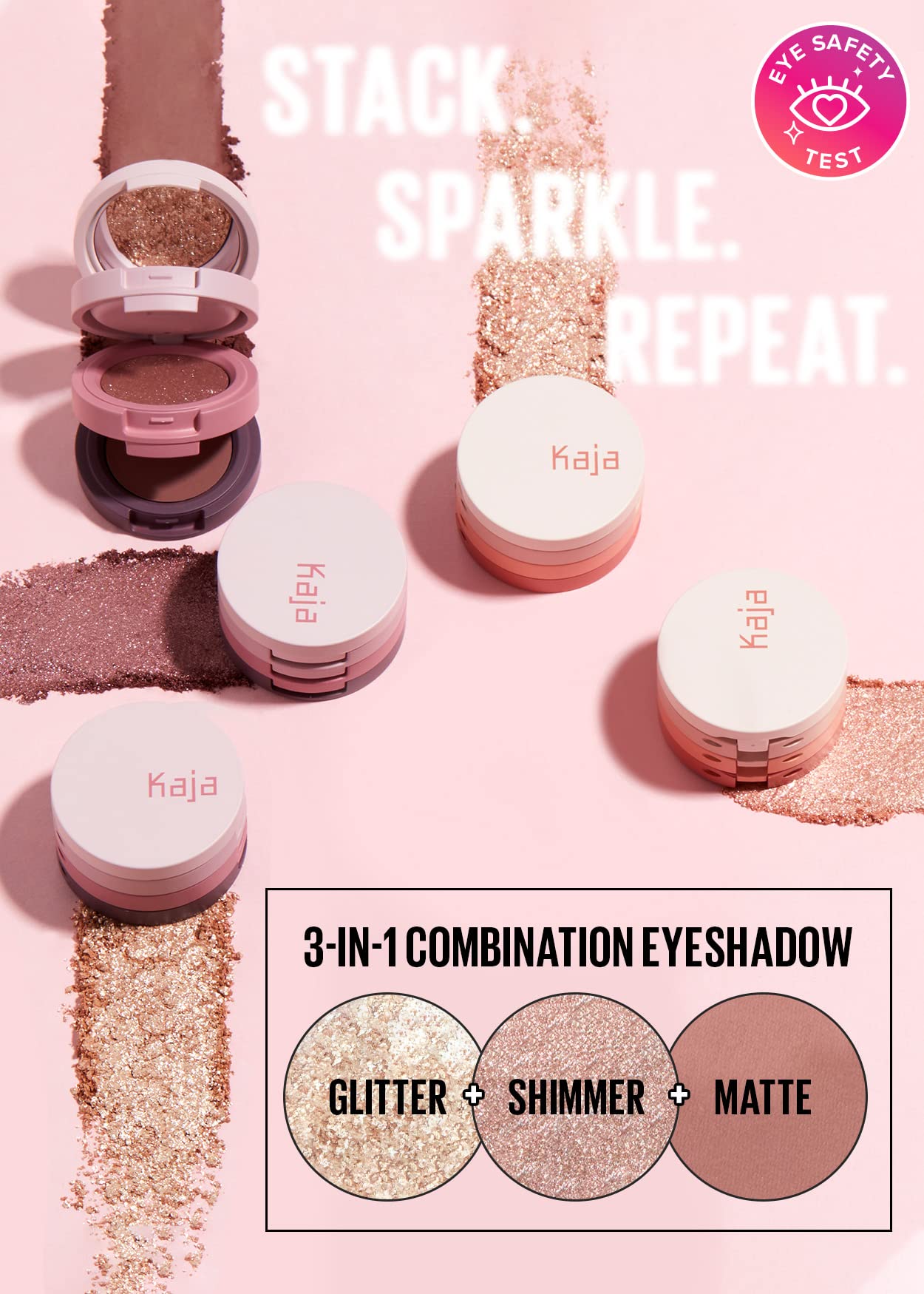 Kaja Eye Bento Collection - Bouncy Eyeshadow Trio | 17 Mauve Bouquet | Mauve Berry Tone | Vegan, Cruelty free