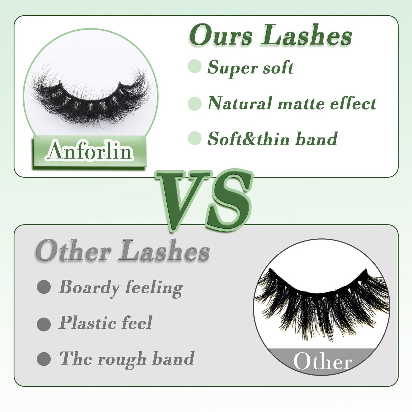 25MM Faux Mink Lashes 21 Pairs Strip Eyelashes D Curl Wispy Lashes Dramatic Eyelashes Soft &Matte Thick Russian Eyelashes Natural Cat Eye Look Lashes By Anforlin