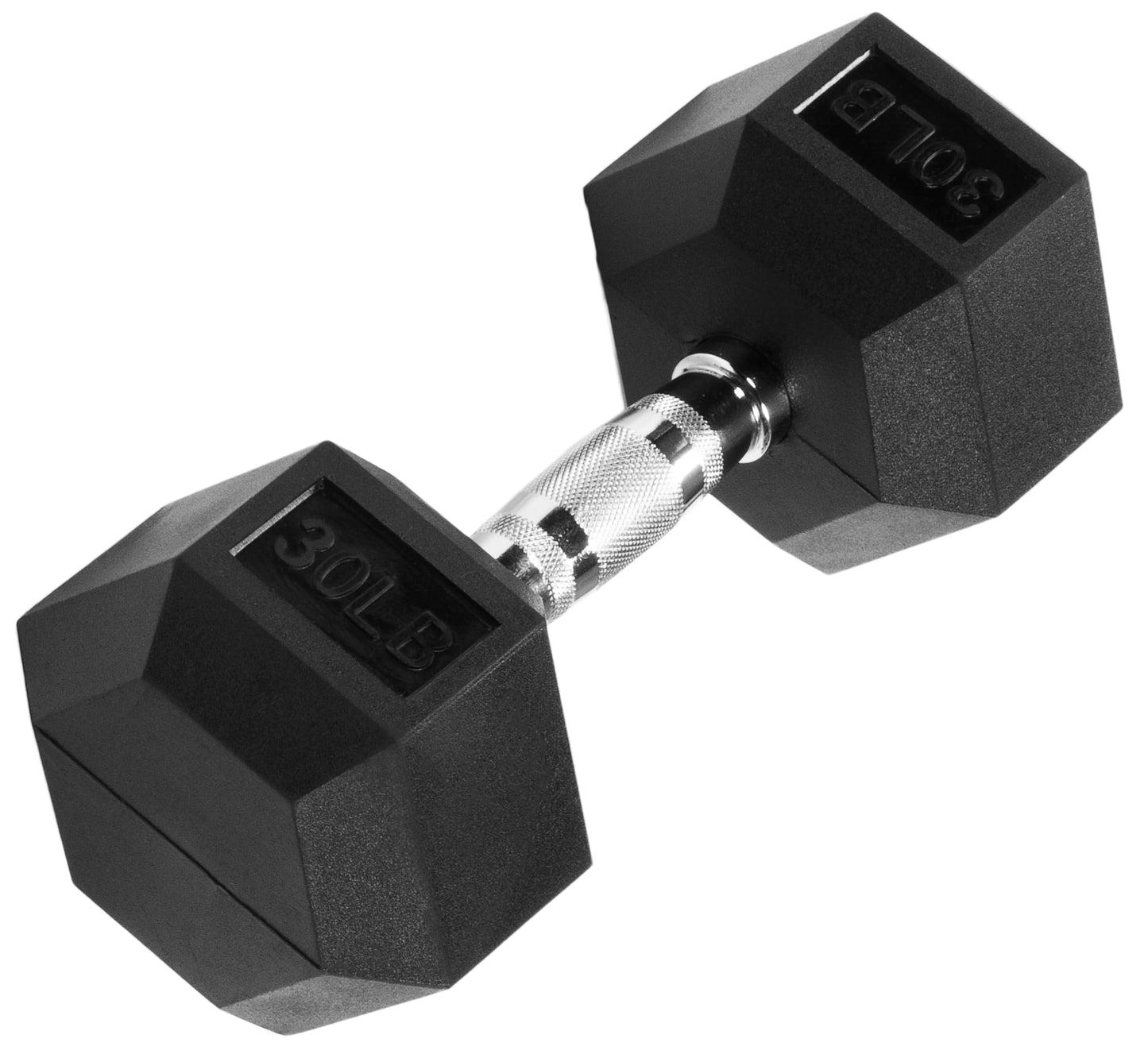 Signature Fitness Sporzon! Rubber Encased Hex Dumbbell, Single, Black