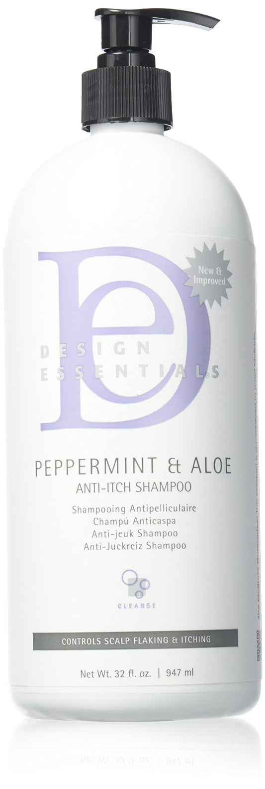 Design Essentials Pppermint & Aloe Therapeutics AntiItch Shampoo Control Sclap Flaking & Itching, 32 Fl Oz