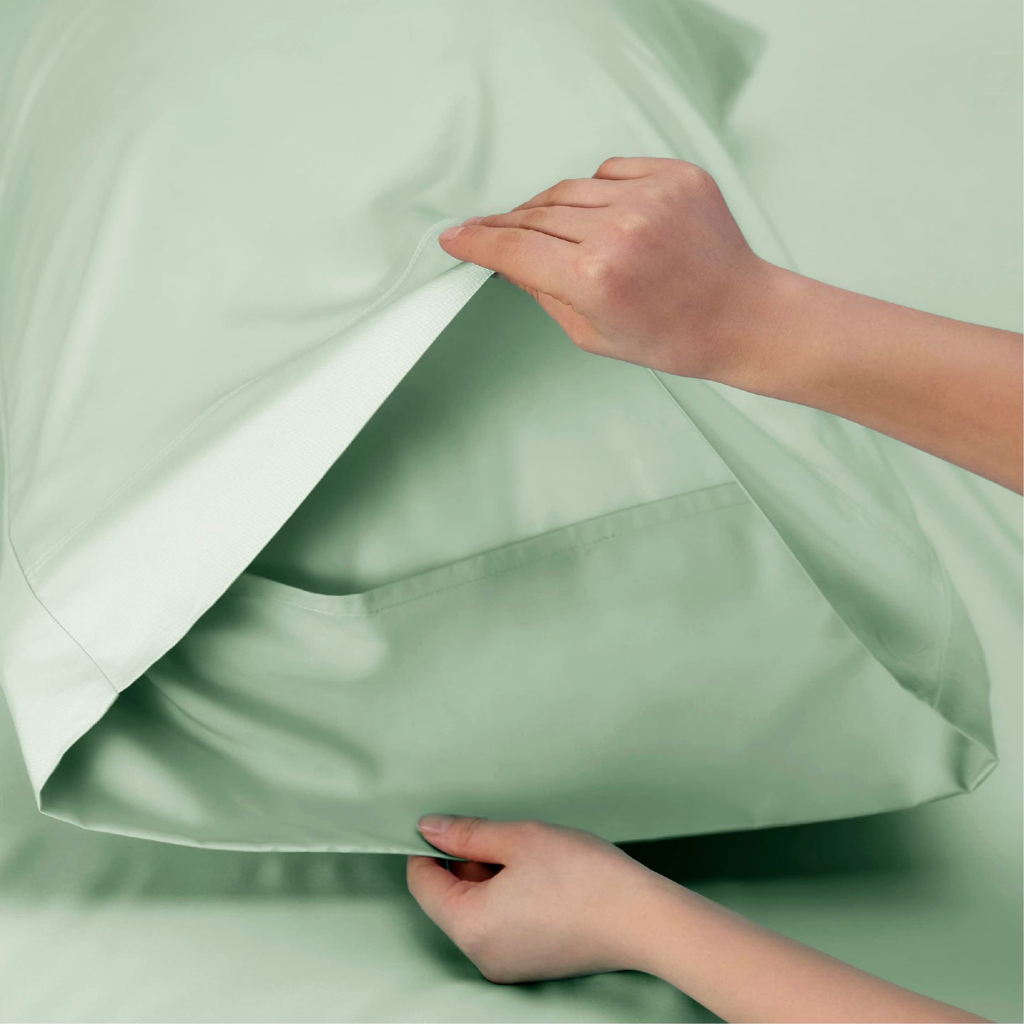 Bedsure Twin Sheets Set, Cooling Sheets Twin Size Bed Set, Rayon Derived from Bamboo, Twin Size Sheets, Breathable & Soft Bed Sheets, Hotel Luxury Silky Bedding Sheets & Pillowcases, Sage Green