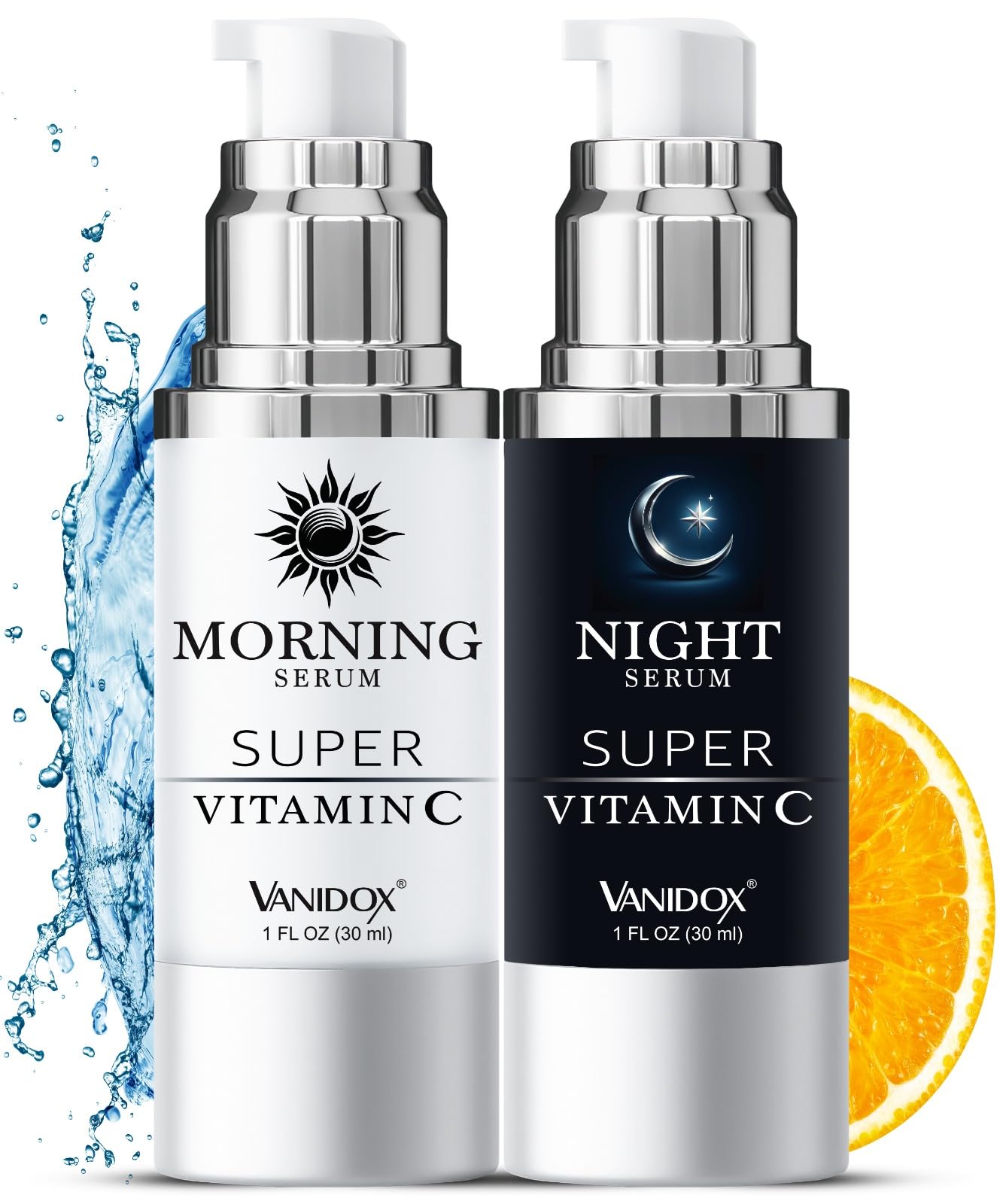 VANIDOX Super C Serum for Mature Skin, All-In-One Formula, Made in USA, Hydrates, Firms, Lifts, and Targets Wrinkles, Age Spots, and Fine Lines, Vitamin C Serum (1fl oz x 2)