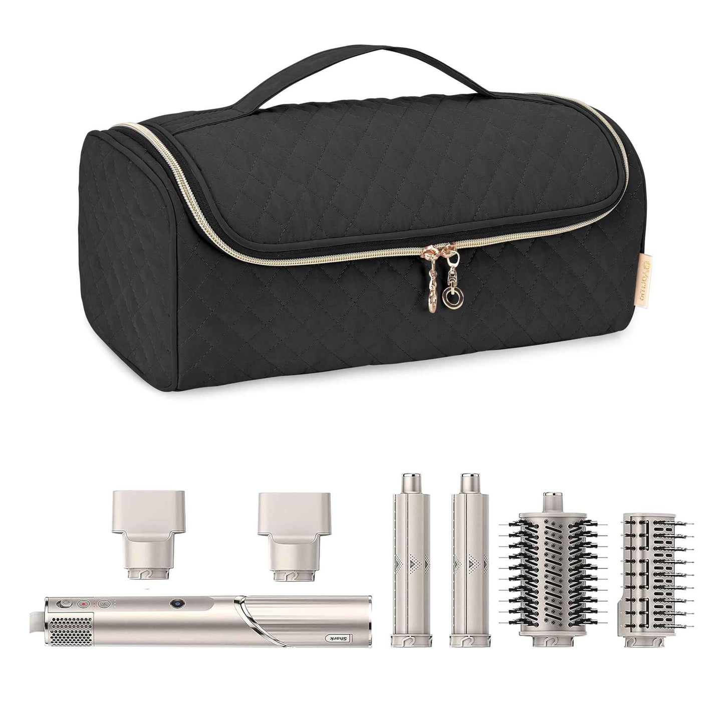 Yarwo 2026 Upgraded Travel Carrying Case Compatible with Shark FlexStyle Styling HD 430/440, Portable Storage Bag for Dyson Airwrap and Hair Styler Attachments, Black (Bag Only)