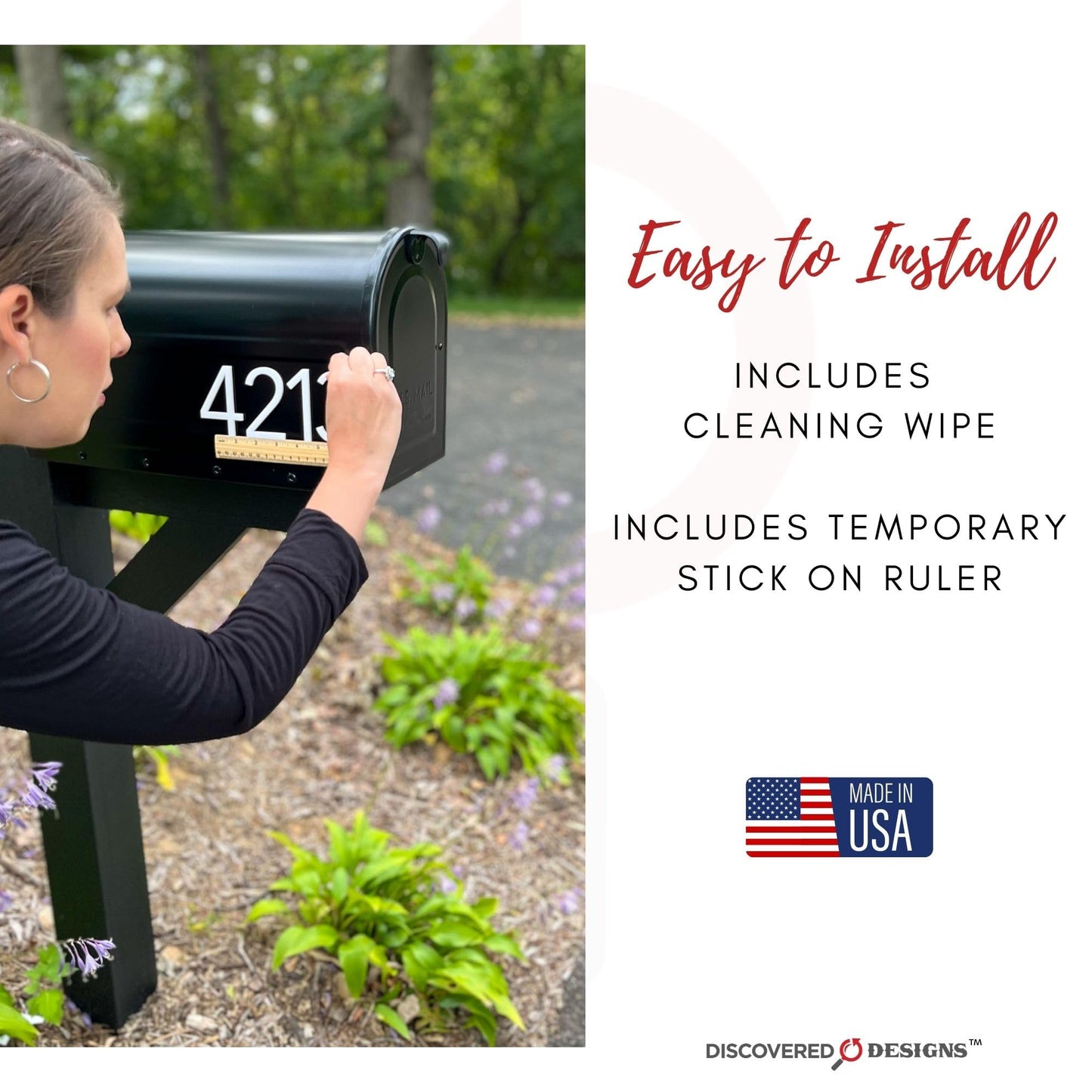 Discovered Designs – Premium Individual 3D Acrylic Mailbox Number – Self Stick – Long Lasting – Weatherproof – Made in USA (Black 3 inch, Number 7)