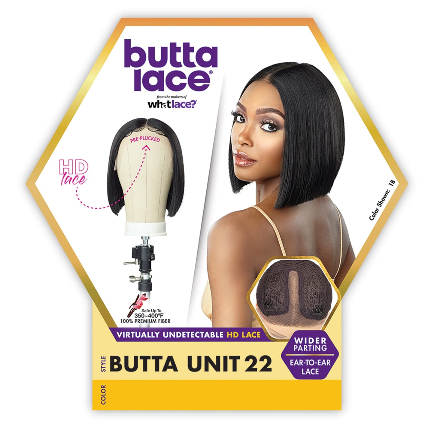 Sensationnel Synthetic Hair Butta HD Lace Front Wig - BUTTA UNIT 22 (Color:1 Jet Black)