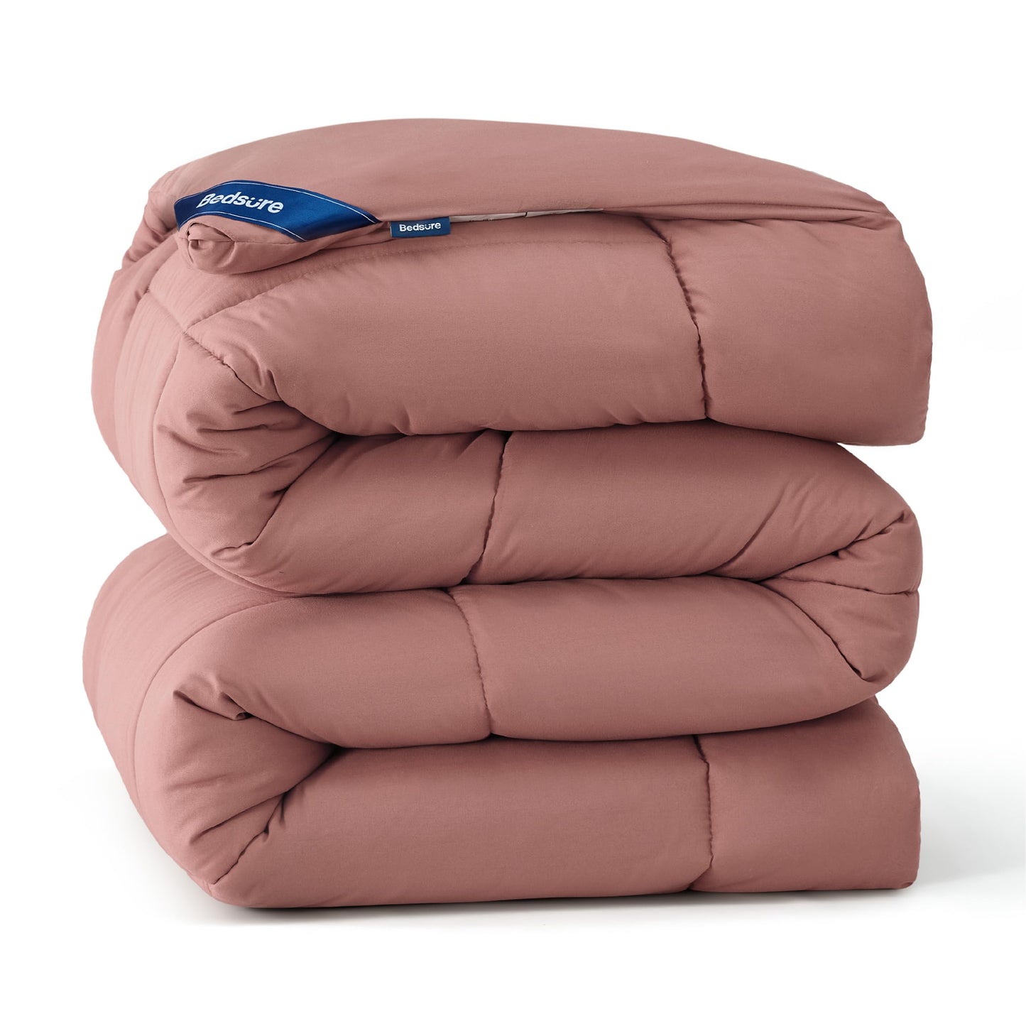 Bedsure Comforter Duvet Insert - Quilted Comforters Twin XL Size, All Season Duvet, Down Alternative Bedding Comforter with Tabs(Dusty Pink,Twin XL 92"x68")