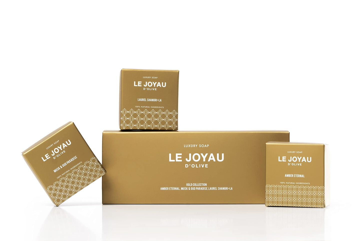 LE JOYAU D'OLIVE LJO No Synthetics All-Natural Soap | Scented with Essential Oils | No Artificial Fragrances | Minimal Ingredients | Luxury Soap for Men & Women | 100% Biodegradable | Gift Pack of 3