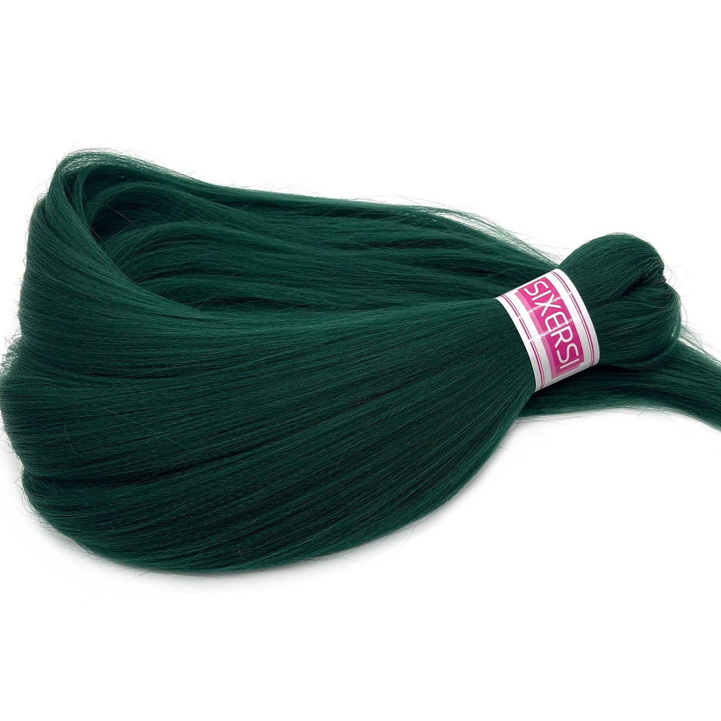 SIXERSI Dark Green Braiding Hair Pre Stretched 26 Inch Colored Emerald Braiding Hair Extensions for Braids Kanekalo Prestretched Braiding Hair Kids Knotless Hypoallergenic Synthetic Braiding Hair