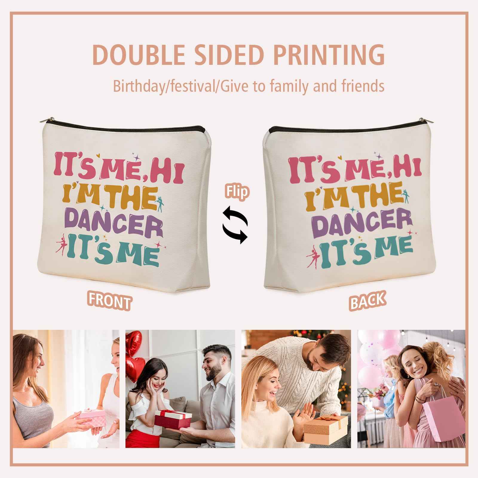 Girlly Dancer Gifts Makeup Bag: Perfect Cosmetic Bags IT's ME, HI I'M THE DANCER IT's ME Travel Dancer Girl For Daughters, Nieces, Girlfriends, Female Coworkers.Ideal Gift for Party