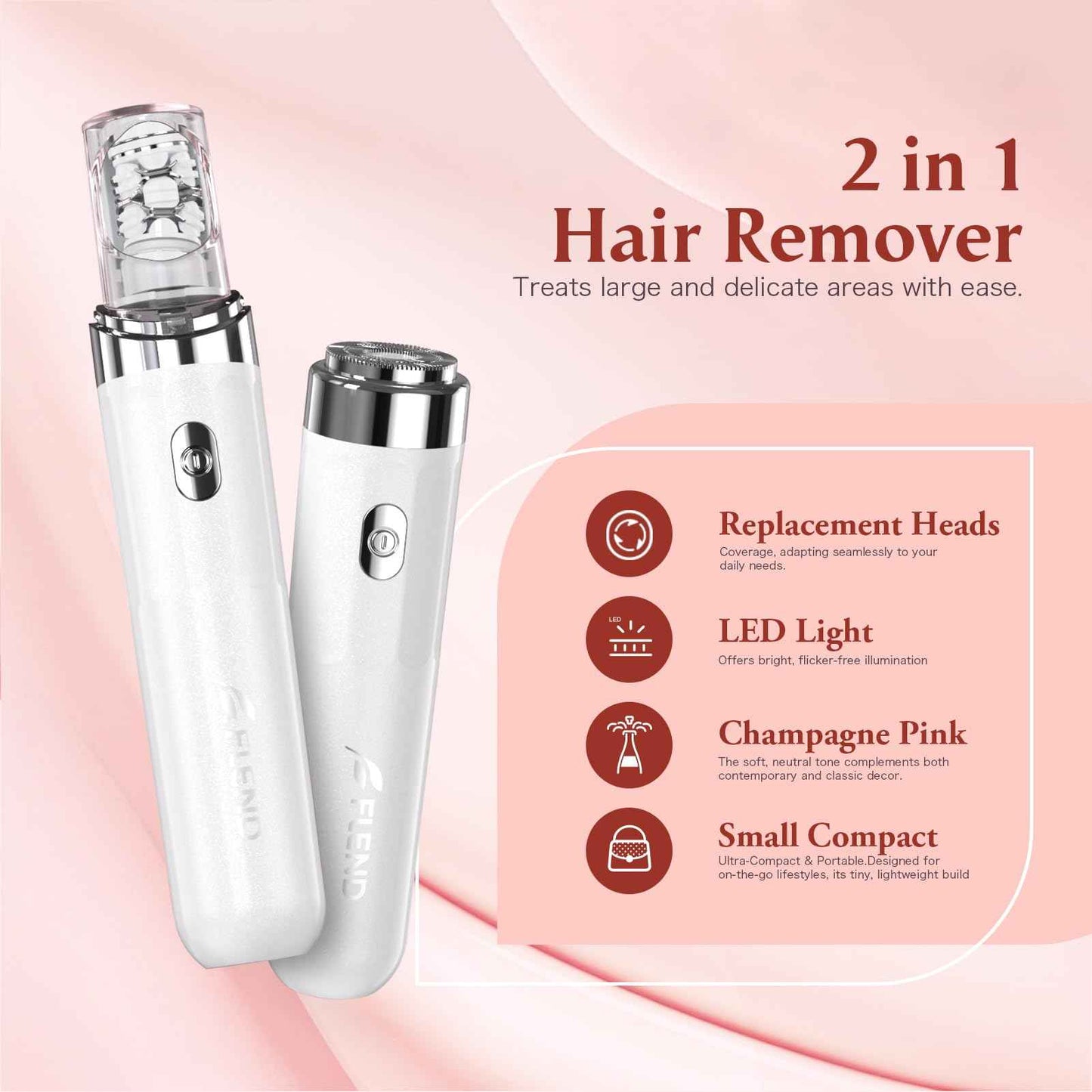 Epilator,2 in 1Epilator for Women Rechargeable,Womens Electric Shaver with LED Light,Rechargeable,Hair Removal for Women Legs/Face/Bikini/Arms,Smooth Epilator Trimmer Travel Kit Set Upgrade