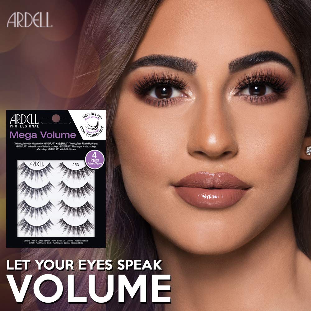 Ardell False Eyelashes Mega Volume 253, 2 packs (4 pairs per pack)