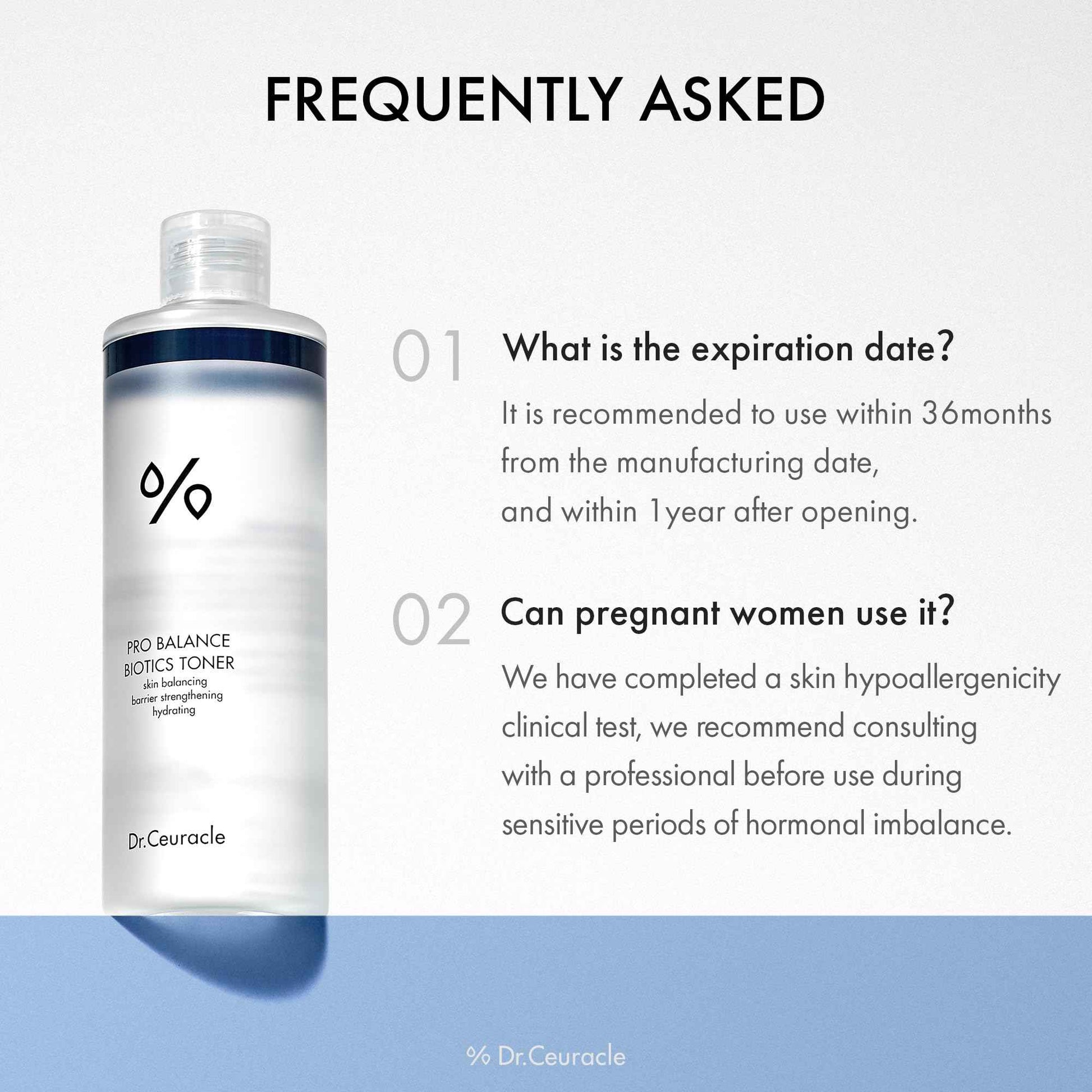 Dr.Ceuracle Pro Balance Biotics Toner - pH Balance Hydrating Daily Toner for Face, Fragrance-Free Korean Skincare Facial Toner with 6-Probiotics, Theanine, Milk Lipids (300ml / 10.14 fl. oz.)