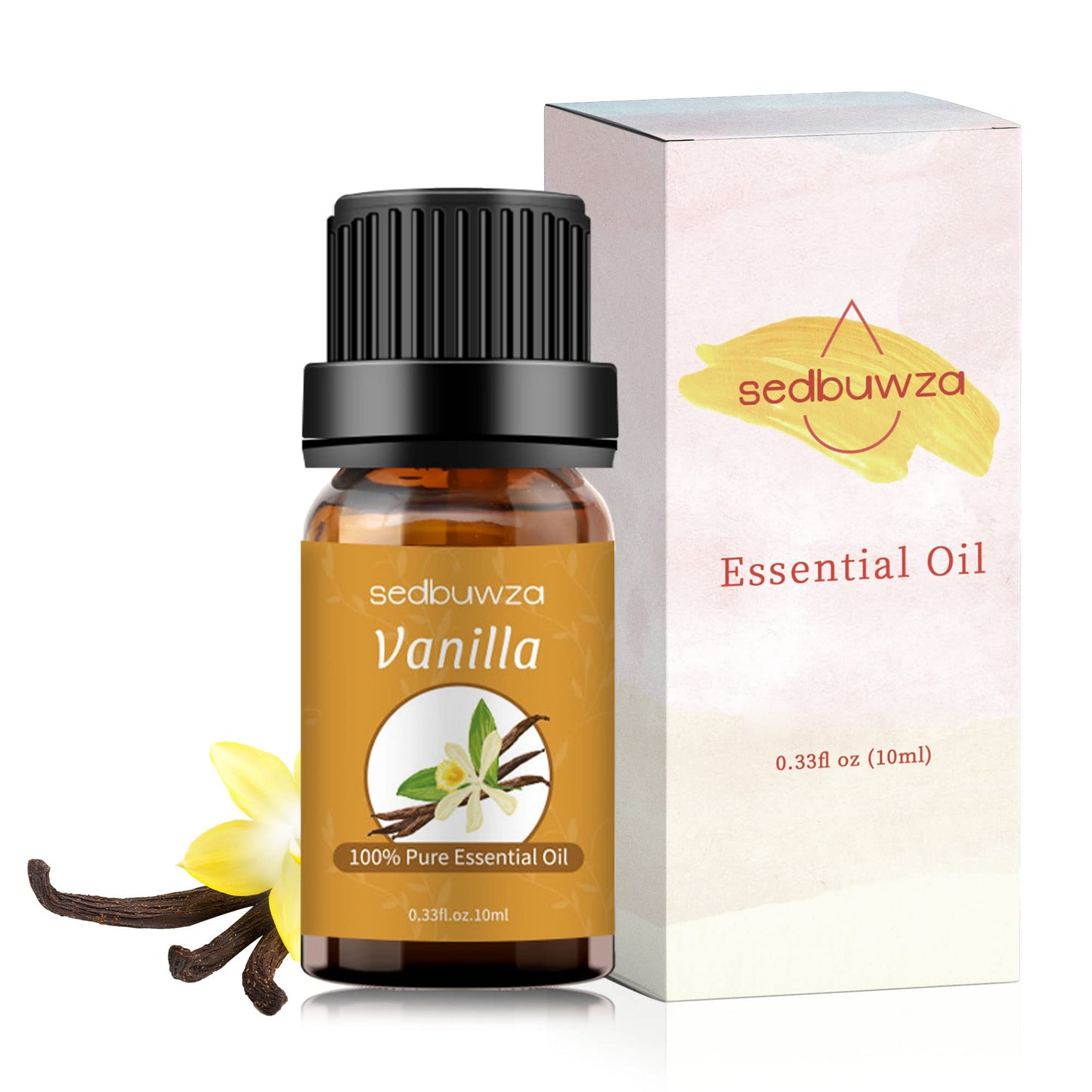 Sedbuwza Vanilla Essential Oil, Pure Organic Vanilla Fragrance Oil for Diffuser, Humidifier, Soap, Candle, Perfume