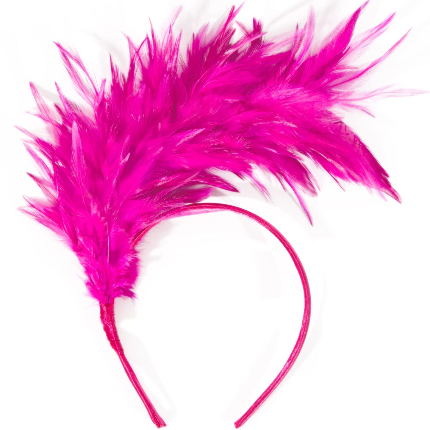 HIWIND Fascinators Hairband Feathers Headband for Women Tea Party Cocktail Wedding Headpiece (Rosered 2 Pack)