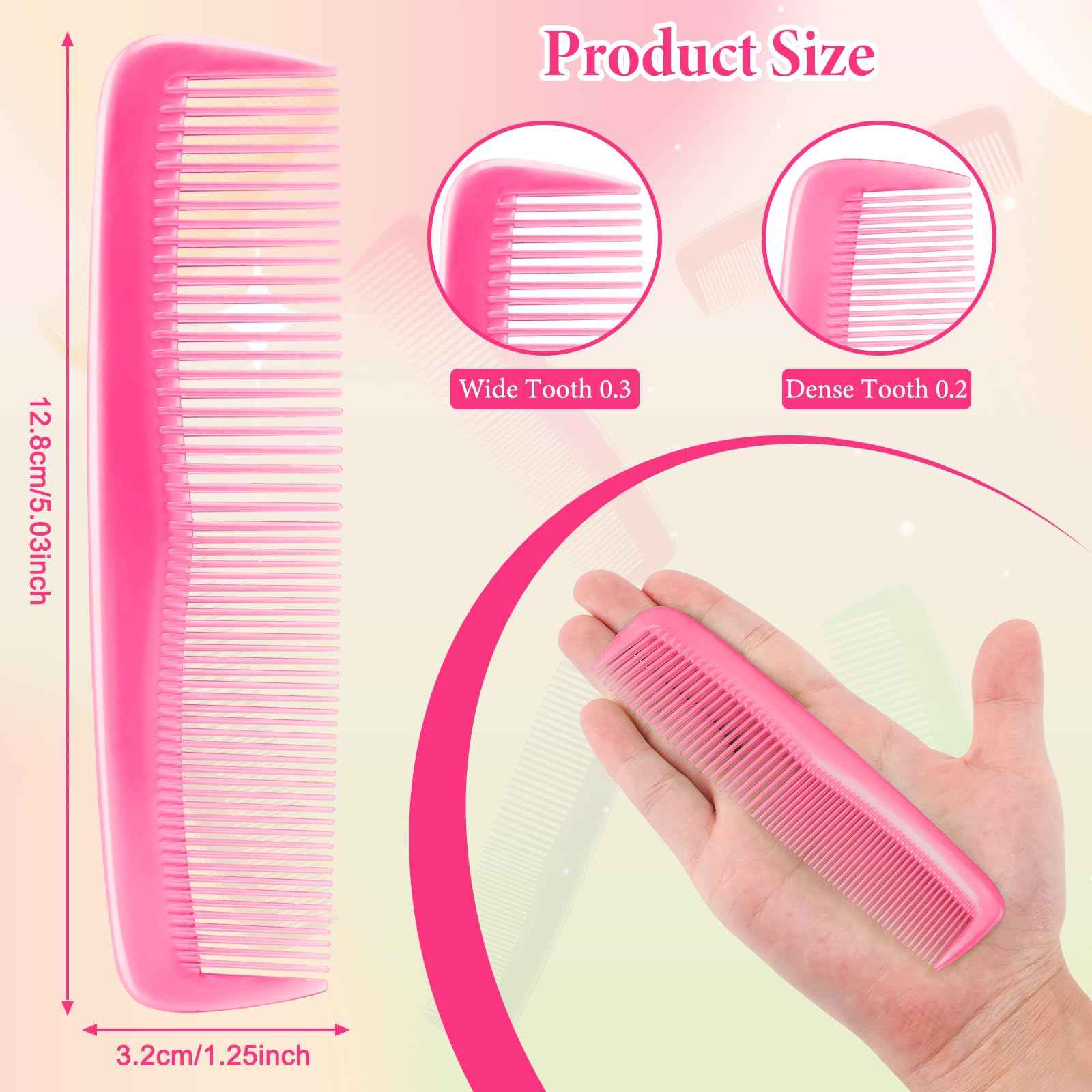NICEMOVIC 120 Packs Hair Comb Bulk Set, Pocket Travel Hair Combs for Women and Men, Colorful Coarse and Fine Tooth Comb, Individually Wrapped Bulk Comb for Homeless Hotel Shelter Nursing Home Charity