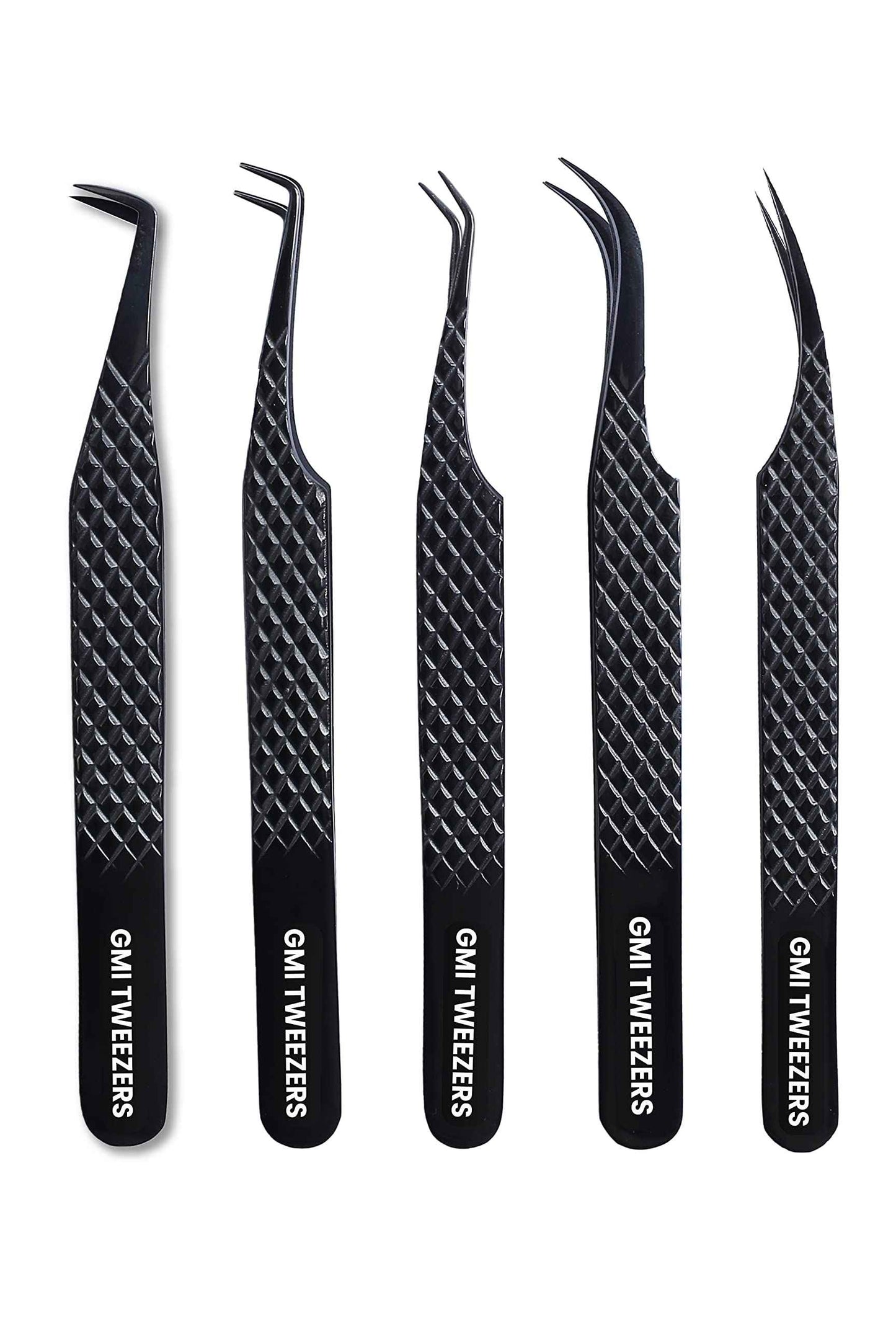 GMI TWEEZERS GMI Lash Tweezers - Set of 5 Eyelash Tweezers- Stainless Steel Eyelash Extension Tweezers - Multipurpose Lash Tweezers T2233 Tweezer