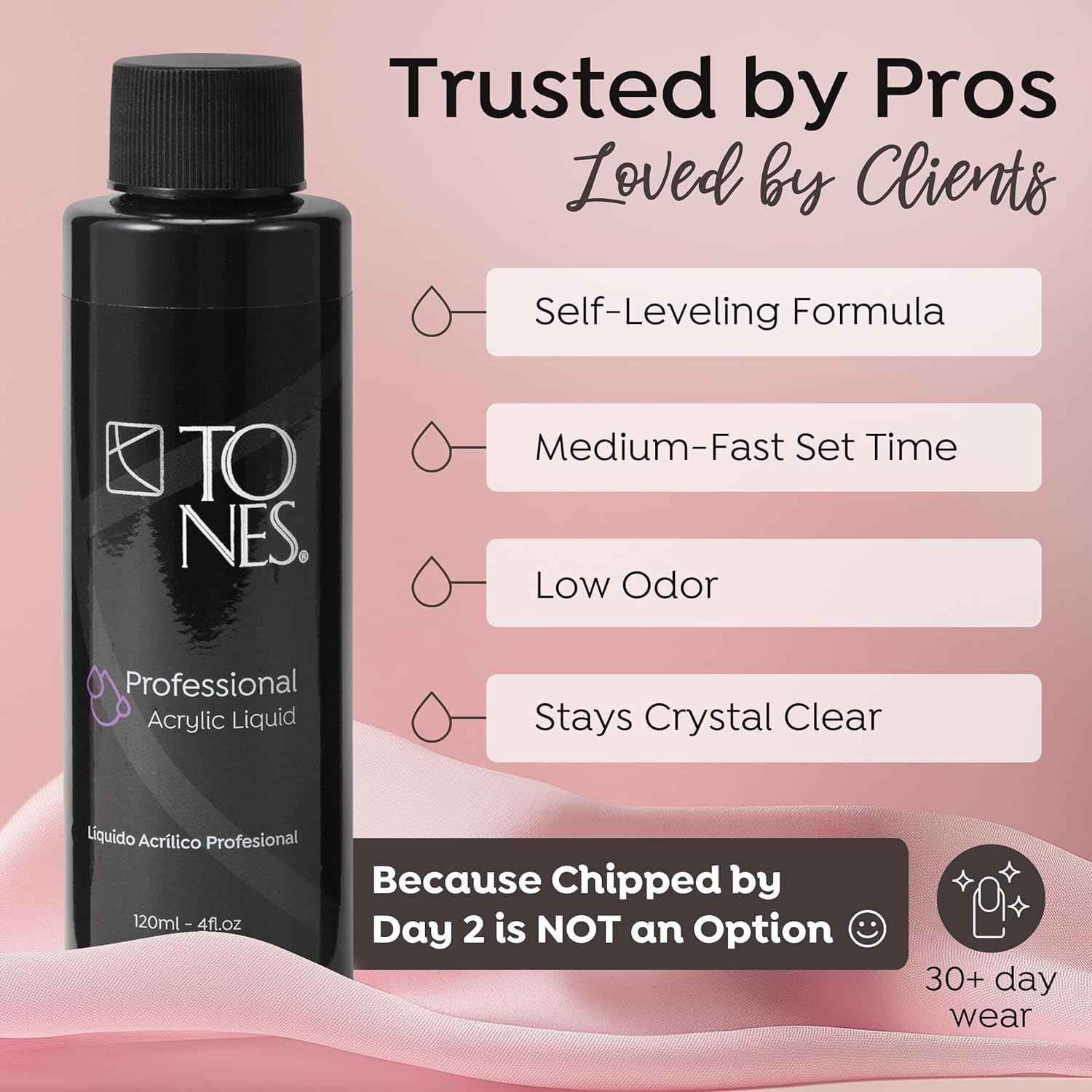 Tones Watermelon Scented EMA Monomer - Odor Neutralizing Acrylic Nail Liquid, Non-Yellowing, Superior Adhesion for Flawless Sets - MMA-Free - Made in USA (8 Fl Oz)