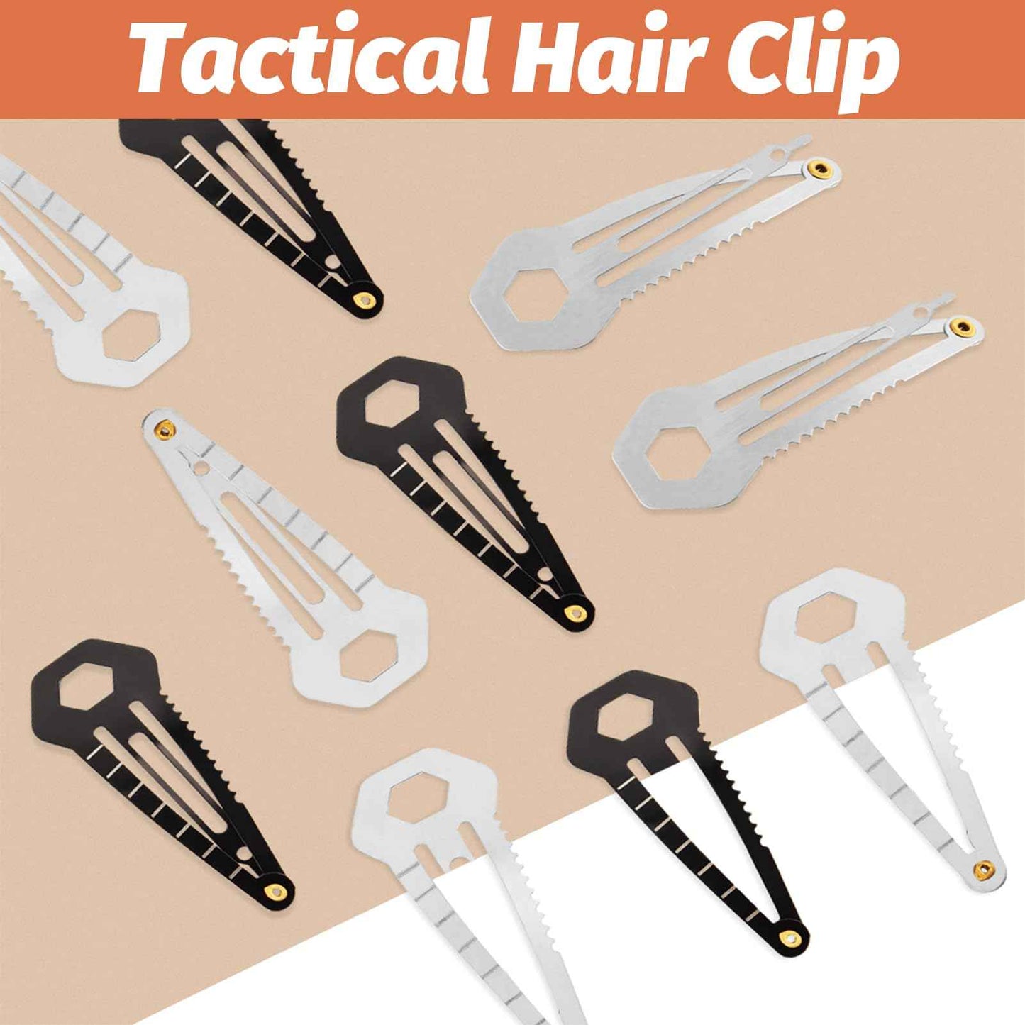 VinBee Self Defence Hair Clips For Women, Tactical Hair Clip,Multi-Functional HairBarrettes Mini Pins Stainless Steel, Self-Defense EDC Survival Kit-10 Pack