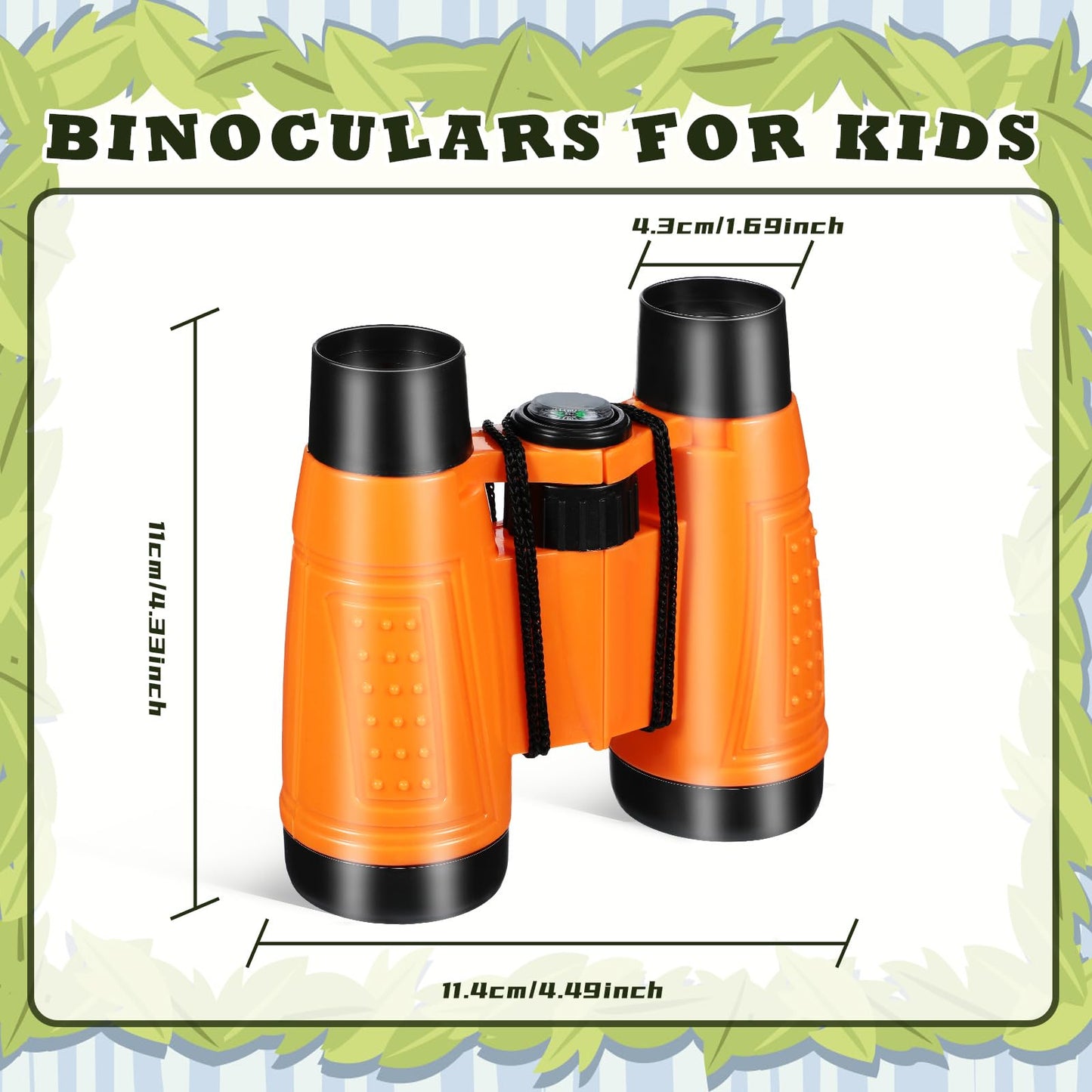 Libima 24 Pcs Binoculars for Kids Educational Compact Kids Binoculars with Neck String Toddler Binoculars for Boys Girls Learning Bird Watching Camping Hiking Travel Safaris Birthday Gifts (Orange)