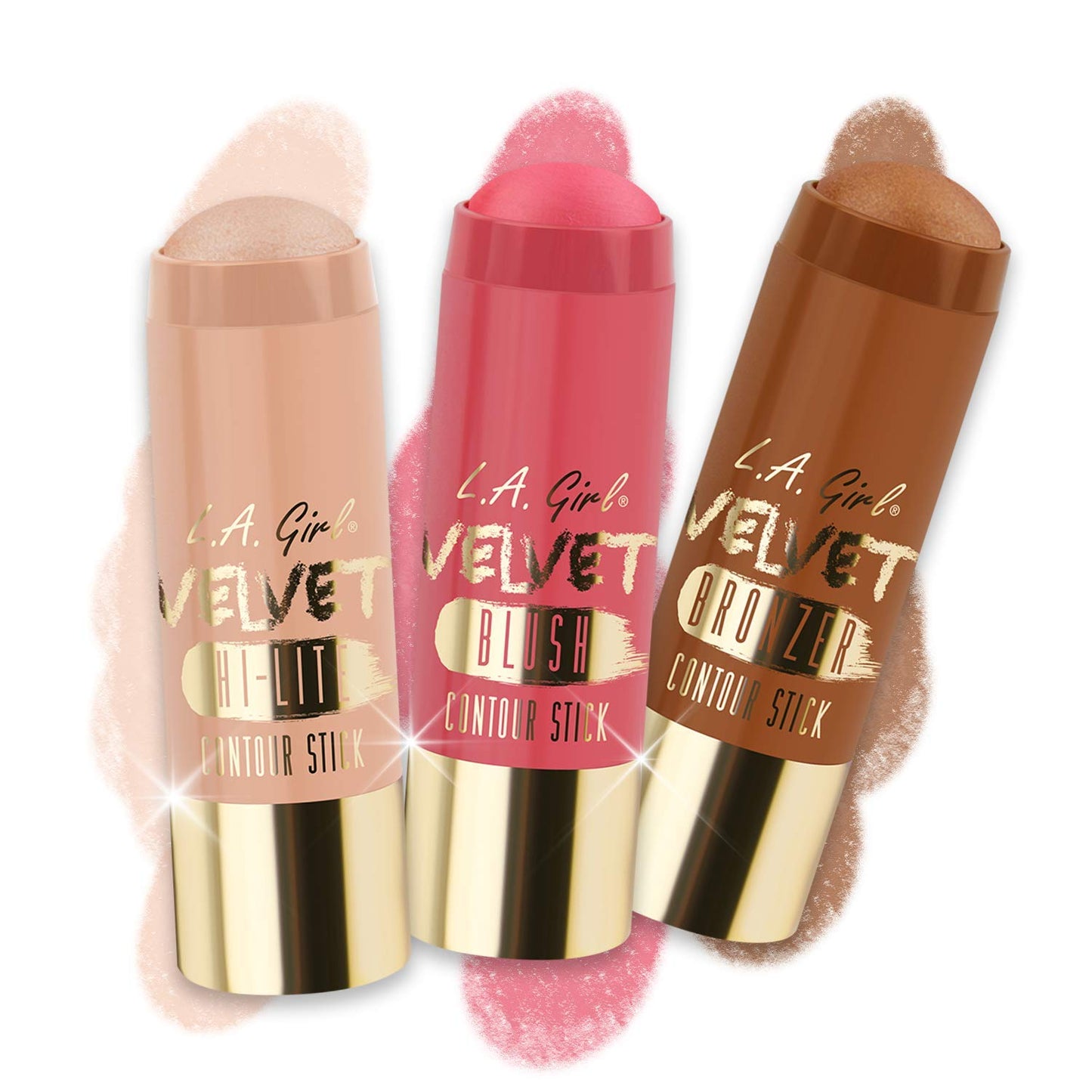 L.A. Girl Velvet Contour Stick, Pinch Me GCS591 (Pack of 3)