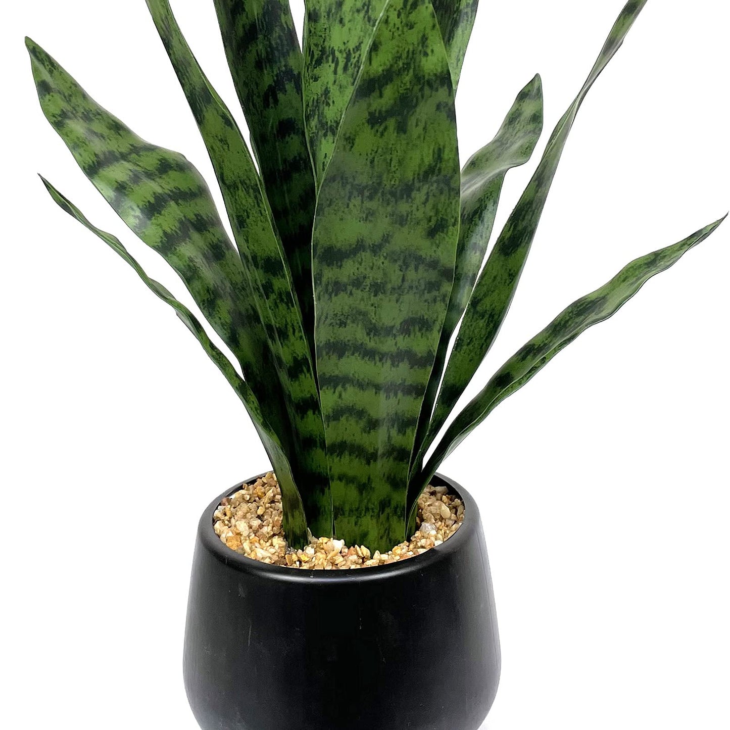 Ollain Artificial Snake Plant with Potted 23.6" Fake Plastic Sansevieria Faux Plants in Pot for Outdoor Window Box Verandah Planter Indoor Outside Home Garde Office Room Gardening Decoration