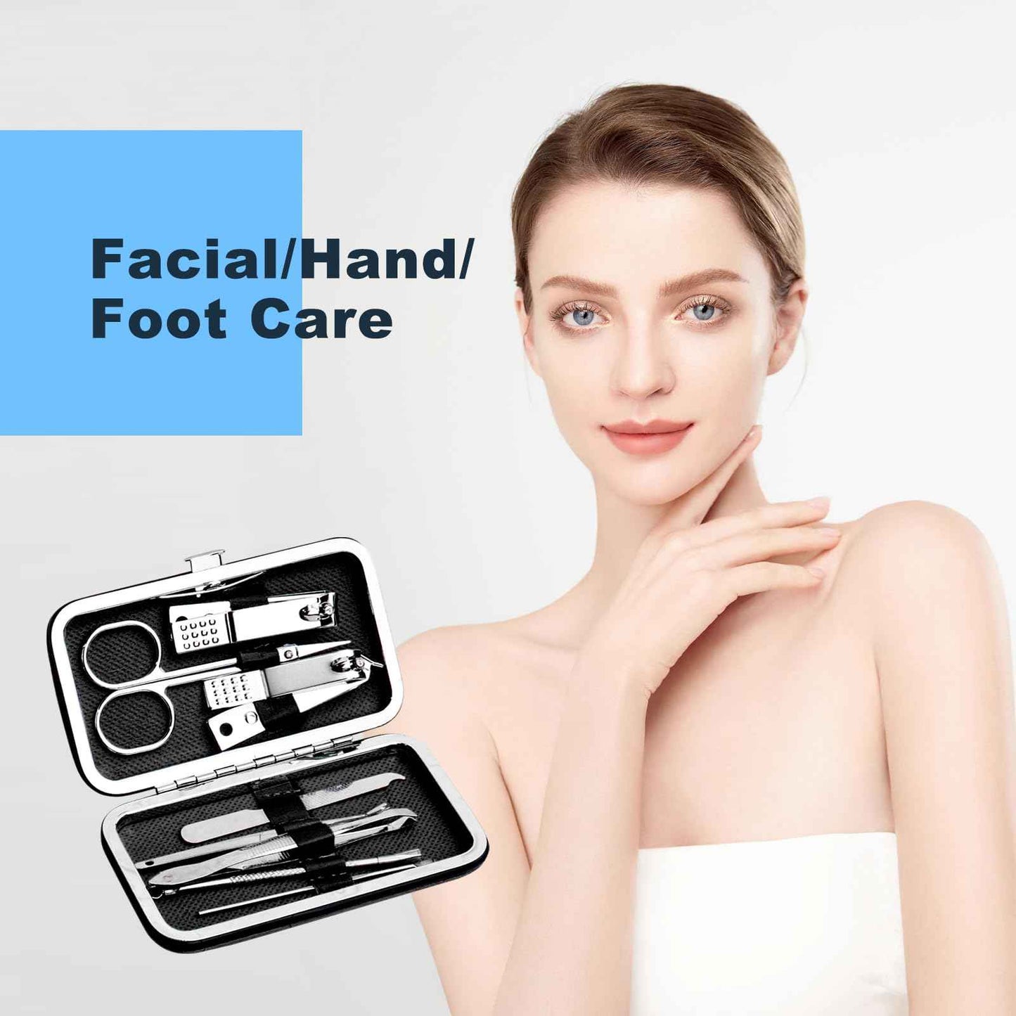 12pack Manicure Set in Bulk, Nail Clippers Kit Stainless Steel Fingernail Clippers Set, Sturdy Nail Tip Cutter Trimmers Professional Grooming Toenail Clippers Personal Pedicure Kits (8-in-1, Black)