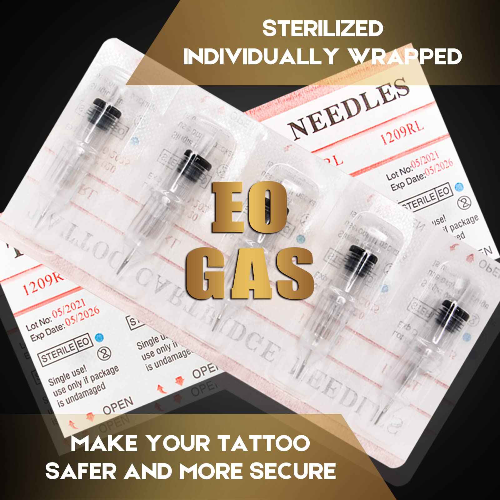 Jconly 100pcs Tattoo Cartridge Needles Mixed Size 3RL 5RL 7RL 9RL 3RS 5RS 7RS 9RS 7M1 9M1 for Line Shader Magnum…