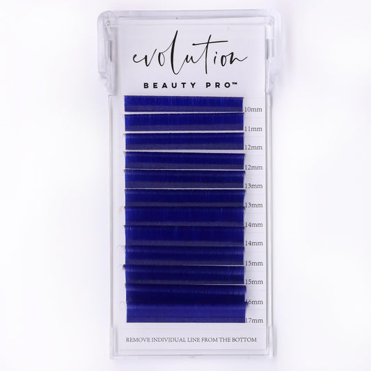 Colored Lash Extensions Easy Fanning Mixed Tray 10-17mm (Royal Blue)