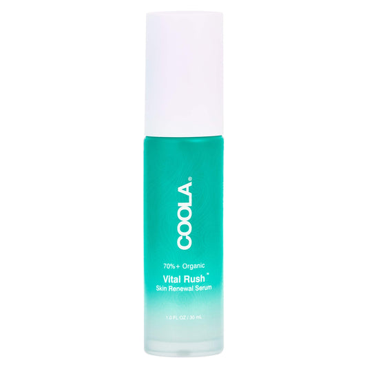 COOLA Organic Vital Rush Skin Renewal Serum, Dermatologist Tested Skin Barrier Protection with Vitamin C and Hyaluronic Acid, Vegan and Gluten Free, 1 Fl Oz