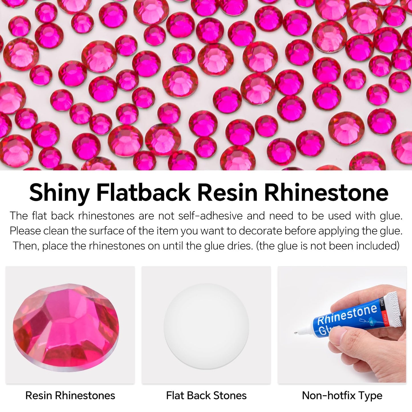 Rose Rhinestones Bulk, 5000PCS Flat Back Round Jelly AB Rhinestones Non-Hotfix Crystal Gems Wholesale for Crafts Makeup Nails Face Tumblers Clothes Shoes Handmade Decoration 5mm