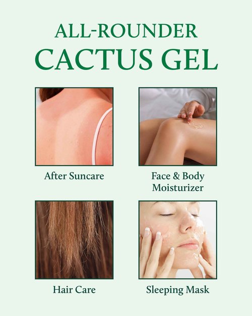 YADAH Cactus Soothing Gel (16.9fl oz) - 95% Cactus Extract, Sunburn Relief, Calm, Cool & Soothe Irritated Skin, Face Redness. Korean Skin Care, Vegan.